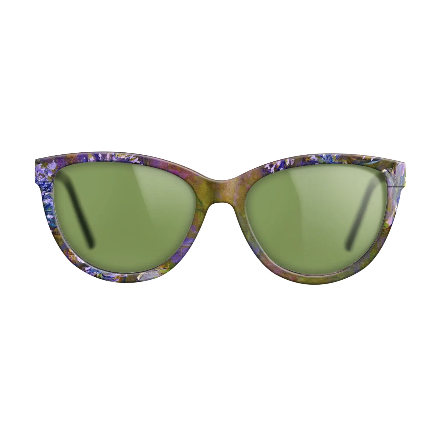 Oil Painting on Straight Grain Walnut: Rococo - Water Lilies and Agapanthus, 1914 - 1917 - Claude Monet - The Maiden - Cat - 1162 - SIRIS wood optic