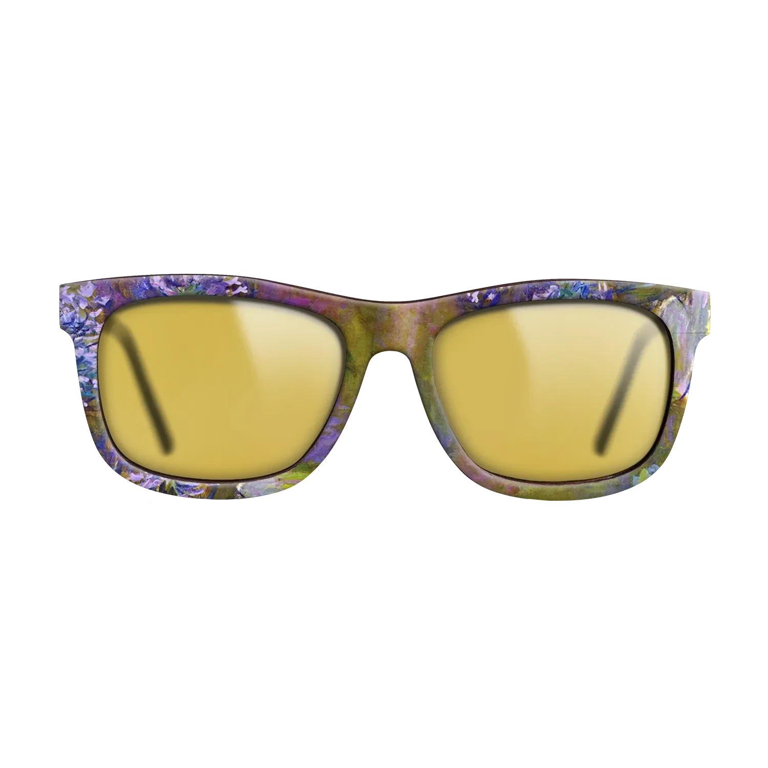 Oil Painting on Straight Grain Walnut: Rococo - Water Lilies and Agapanthus, 1914 - 1917 - Claude Monet - The Hero - Square - 1162 - SIRIS wood optic