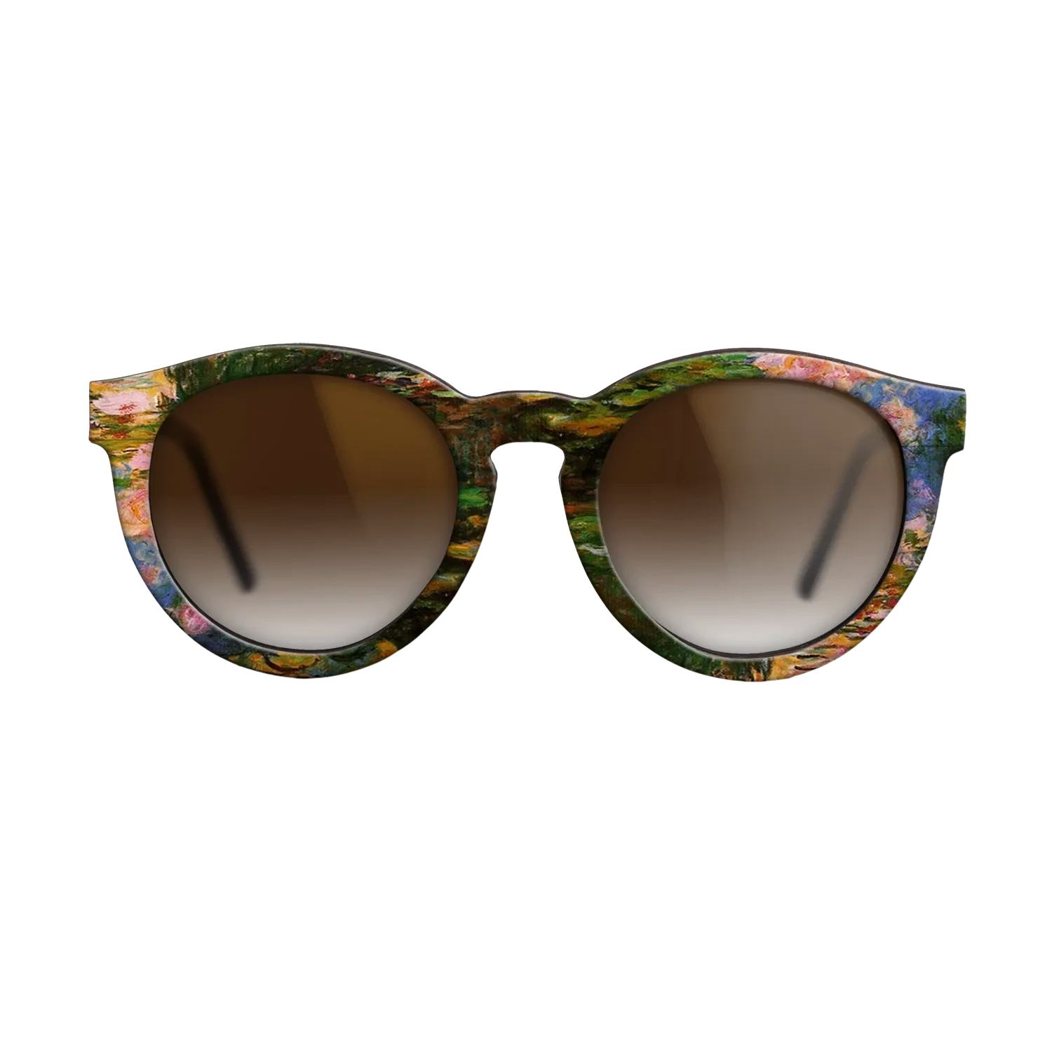 Oil Painting on Straight Grain Walnut: Rococo - Water Lily Pond, 1917 - 1919 - Claude Monet - The Rebel - Round - 1247 - SIRIS wood optic