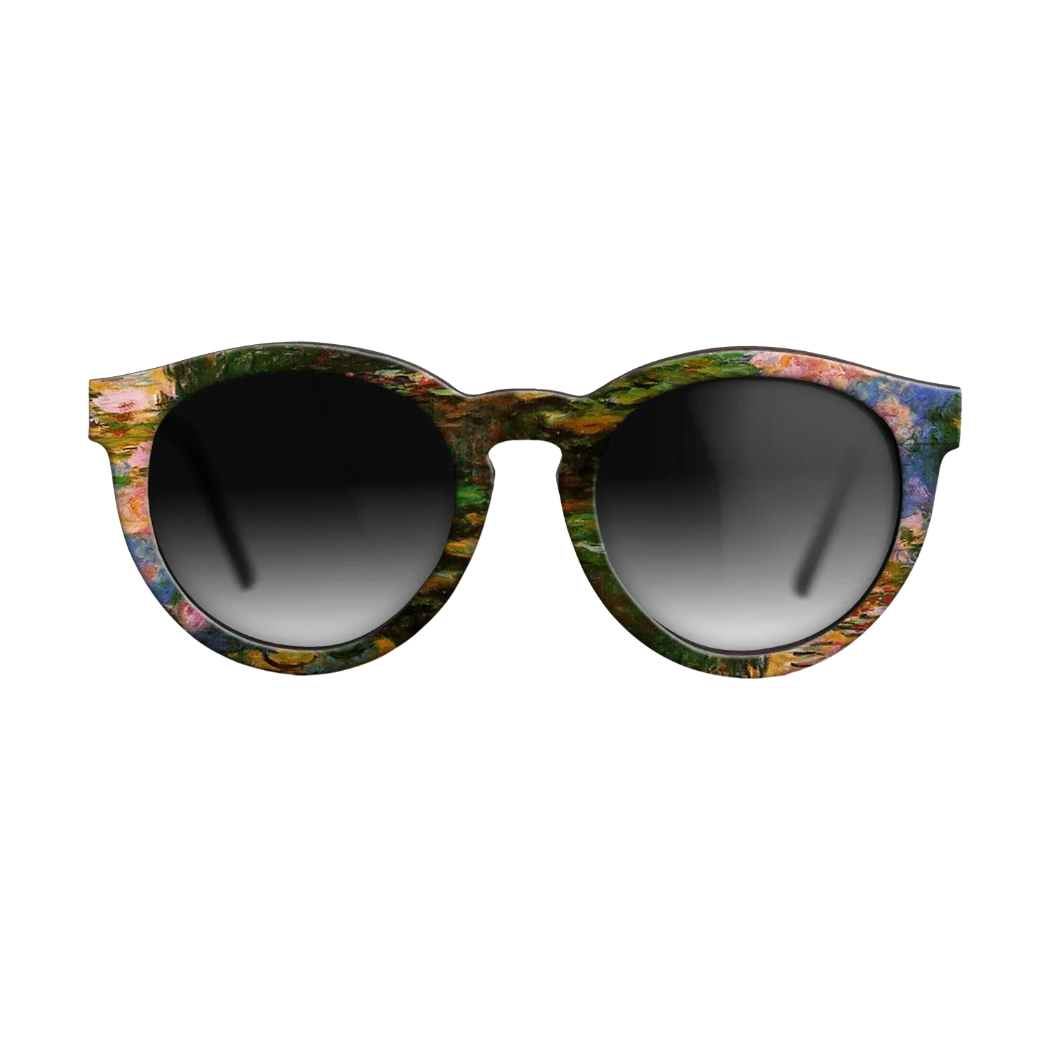 Oil Painting on Straight Grain Walnut: Rococo - Water Lily Pond, 1917 - 1919 - Claude Monet - The Rebel - Round - 1247 - SIRIS wood optic