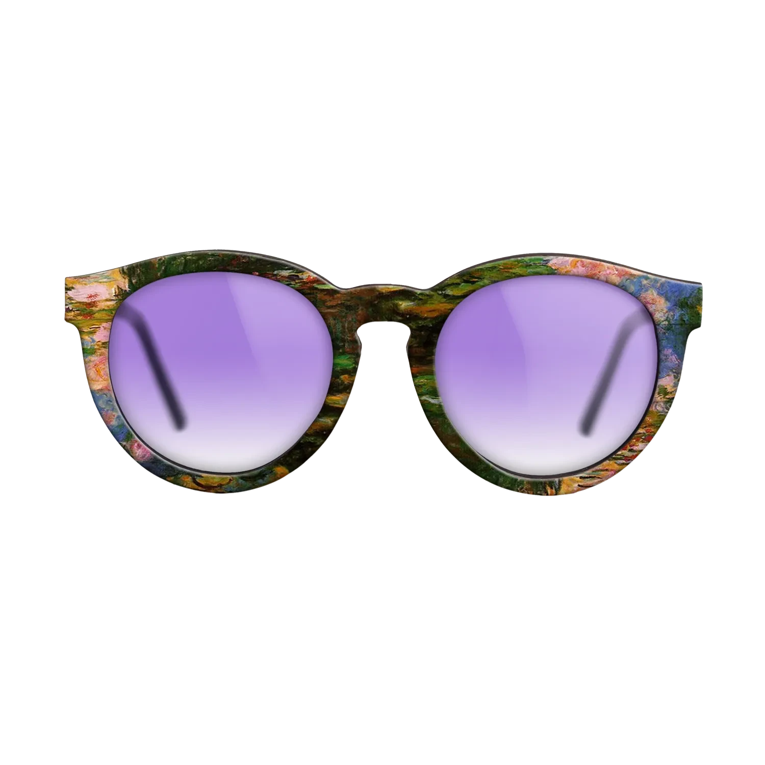 Oil Painting on Straight Grain Walnut: Rococo - Water Lily Pond, 1917 - 1919 - Claude Monet - The Rebel - Round - 1247 - SIRIS wood optic