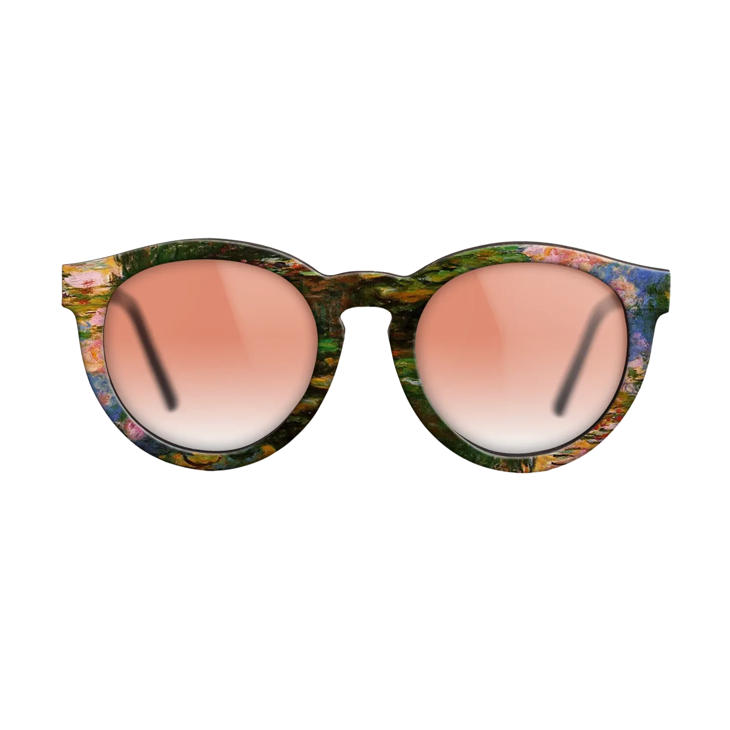 Oil Painting on Straight Grain Walnut: Rococo - Water Lily Pond, 1917 - 1919 - Claude Monet - The Rebel - Round - 1247 - SIRIS wood optic