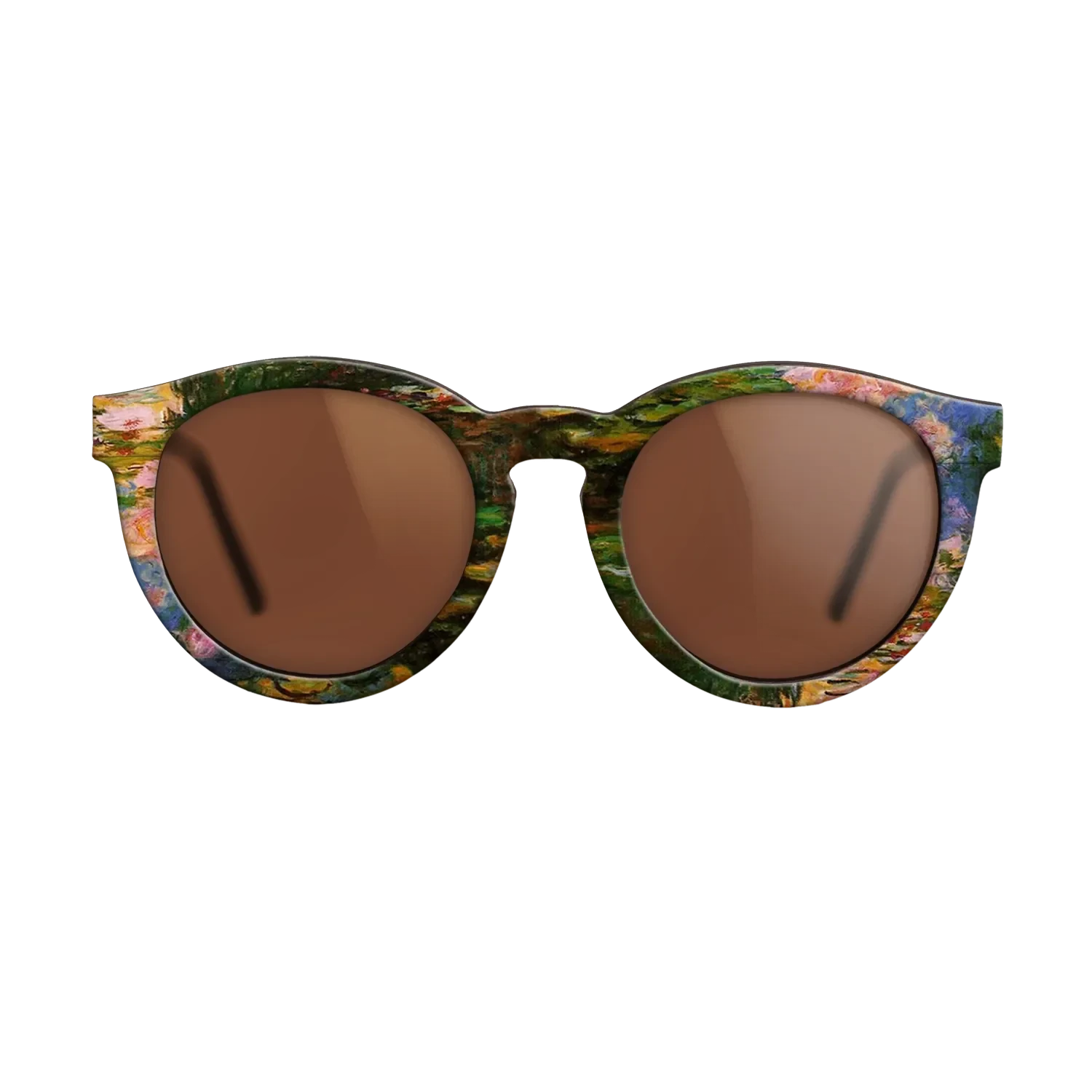 Oil Painting on Straight Grain Walnut: Rococo - Water Lily Pond, 1917 - 1919 - Claude Monet - The Rebel - Round - 1247 - SIRIS wood optic