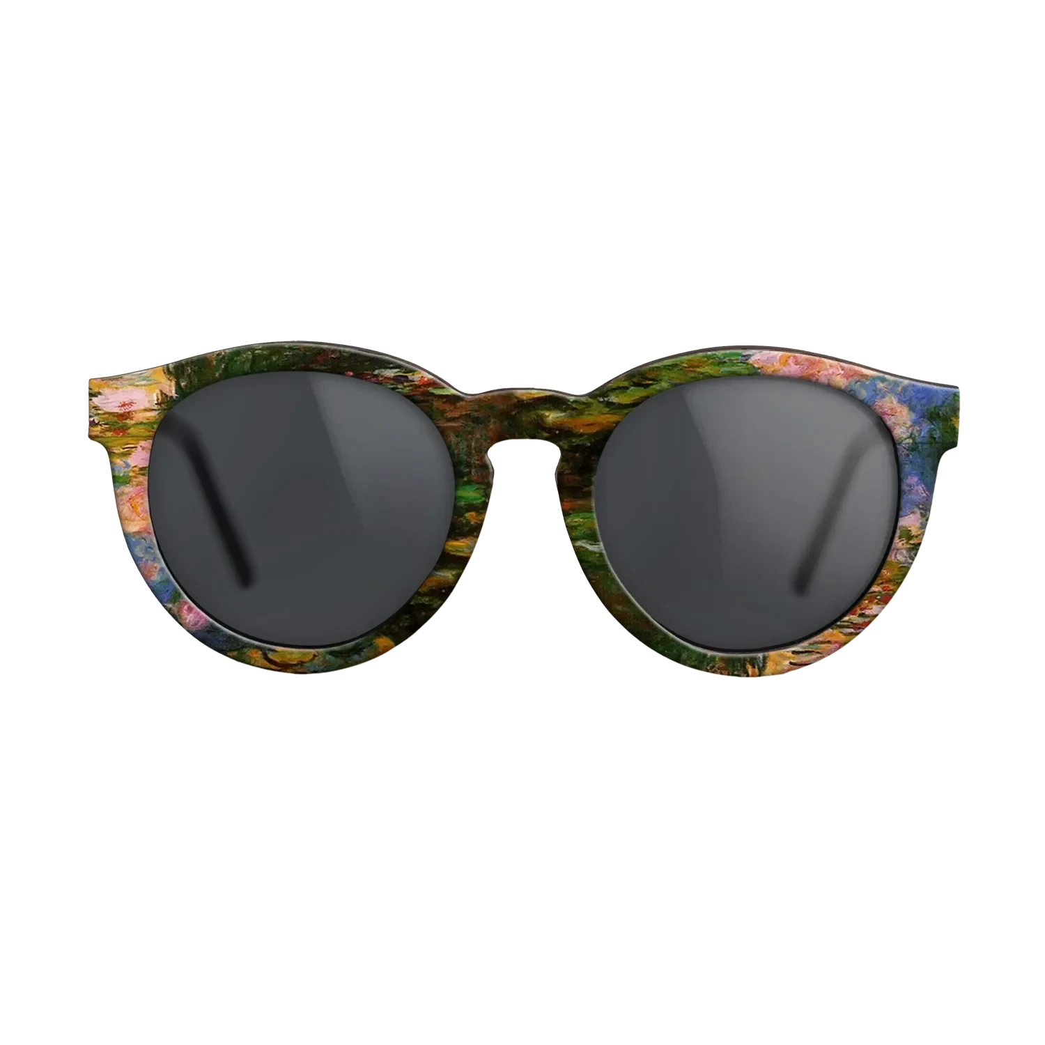 Oil Painting on Straight Grain Walnut: Rococo - Water Lily Pond, 1917 - 1919 - Claude Monet - The Rebel - Round - 1247 - SIRIS wood optic