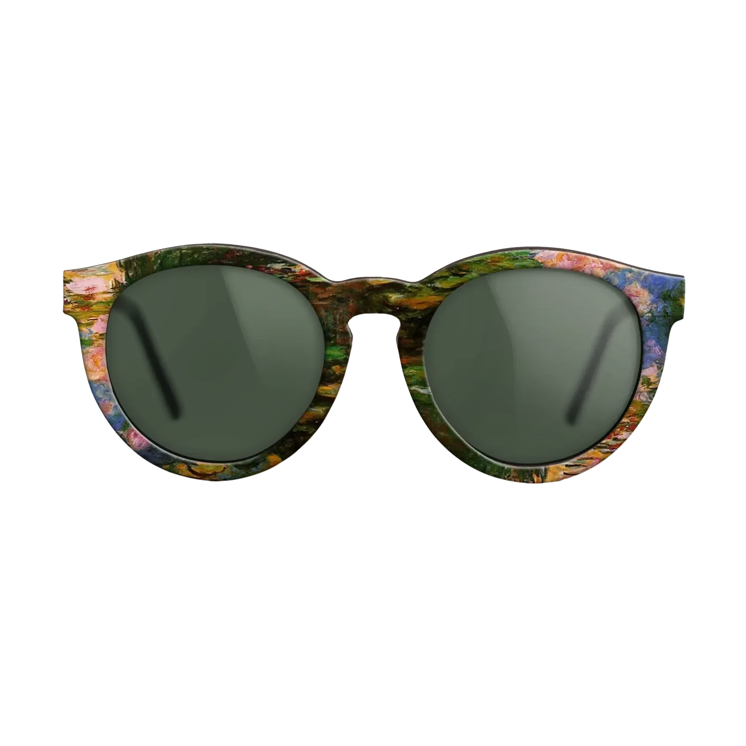 Oil Painting on Straight Grain Walnut: Rococo - Water Lily Pond, 1917 - 1919 - Claude Monet - The Rebel - Round - 1247 - SIRIS wood optic