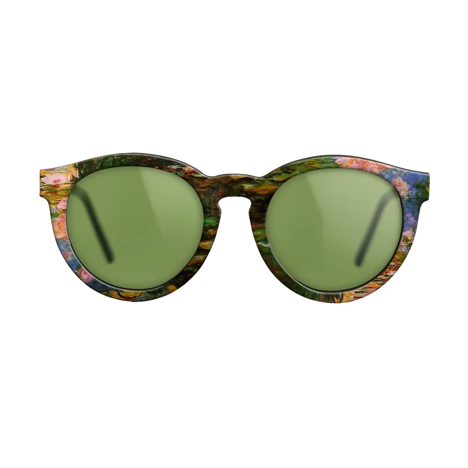 Oil Painting on Straight Grain Walnut: Rococo - Water Lily Pond, 1917 - 1919 - Claude Monet - The Rebel - Round - 1247 - SIRIS wood optic