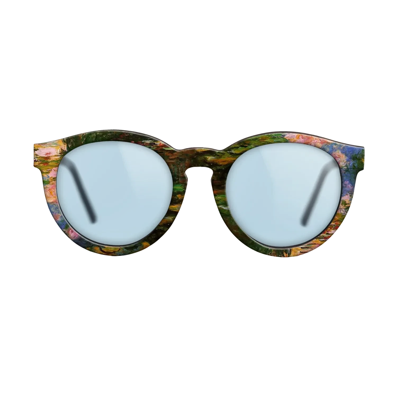 Oil Painting on Straight Grain Walnut: Rococo - Water Lily Pond, 1917 - 1919 - Claude Monet - The Rebel - Round - 1247 - SIRIS wood optic