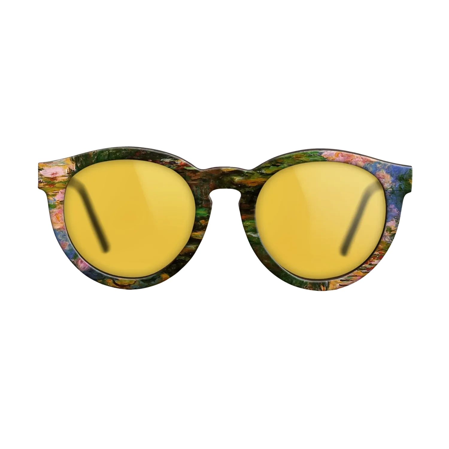 Oil Painting on Straight Grain Walnut: Rococo - Water Lily Pond, 1917 - 1919 - Claude Monet - The Rebel - Round - 1247 - SIRIS wood optic