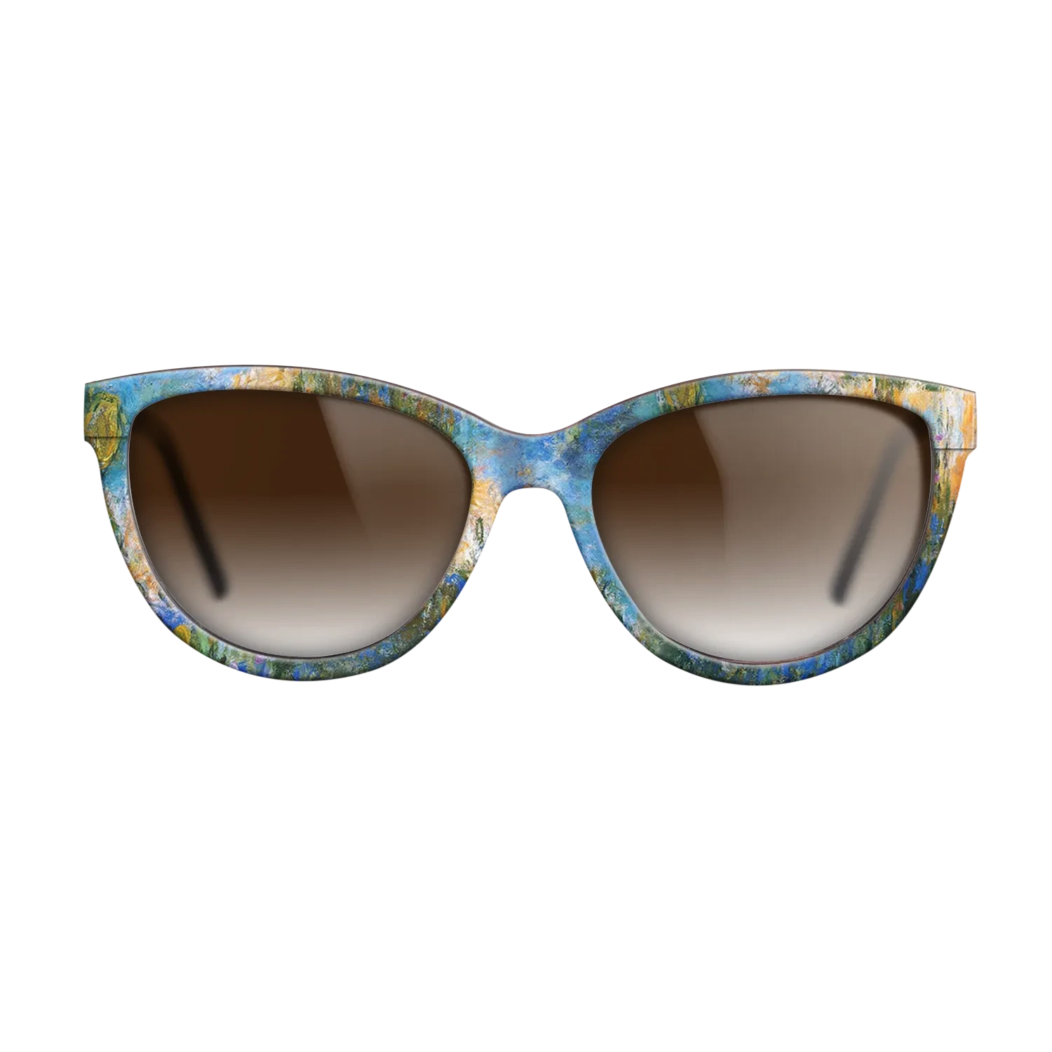 Oil Painting on Straight Grain Walnut: Rococo - Water Lily Pond, 1917 - 1919 - Claude Monet 2 - The Maiden - Cat - 1393 - SIRIS wood optic