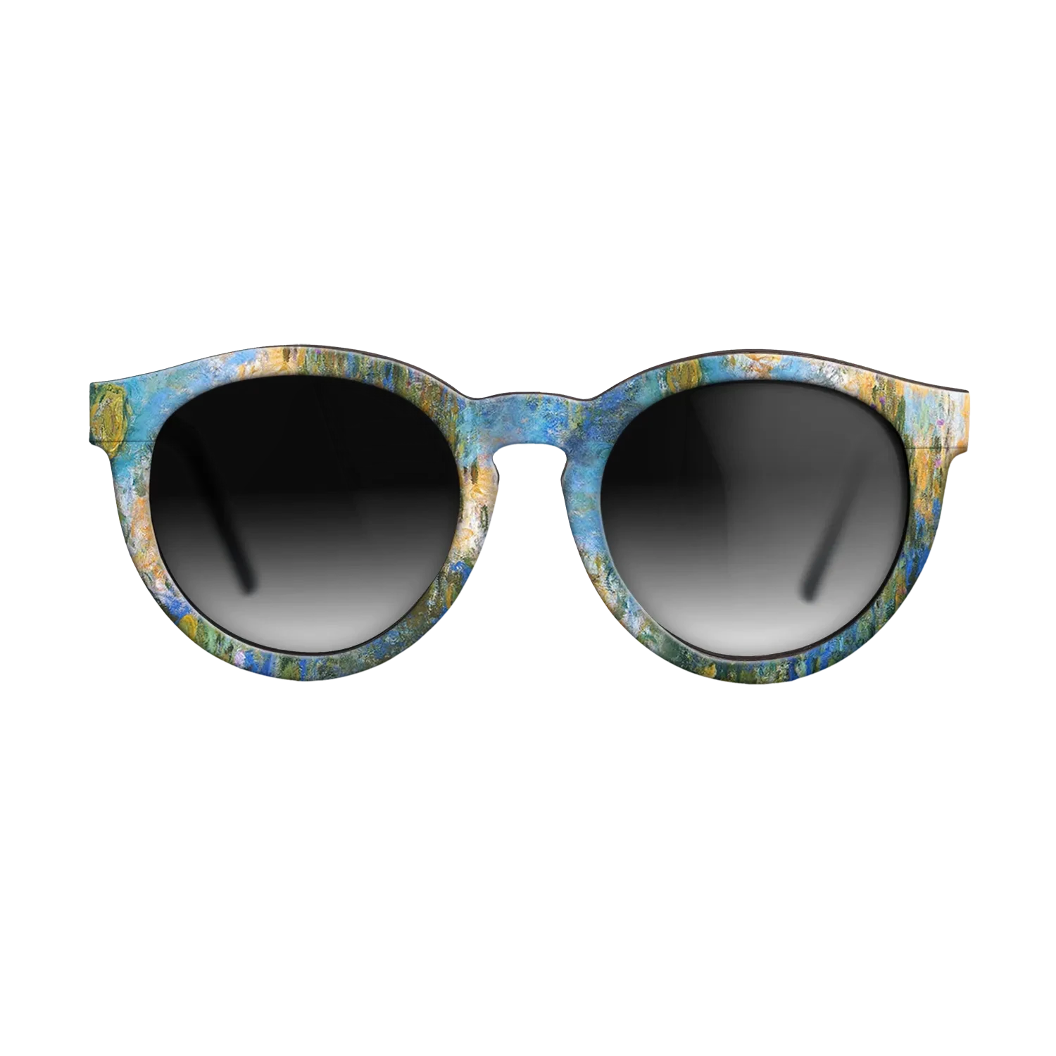 Oil Painting on Straight Grain Walnut: Rococo - Water Lily Pond, 1917 - 1919 - Claude Monet 2 - The Rebel - Round - 1393 - SIRIS wood optic