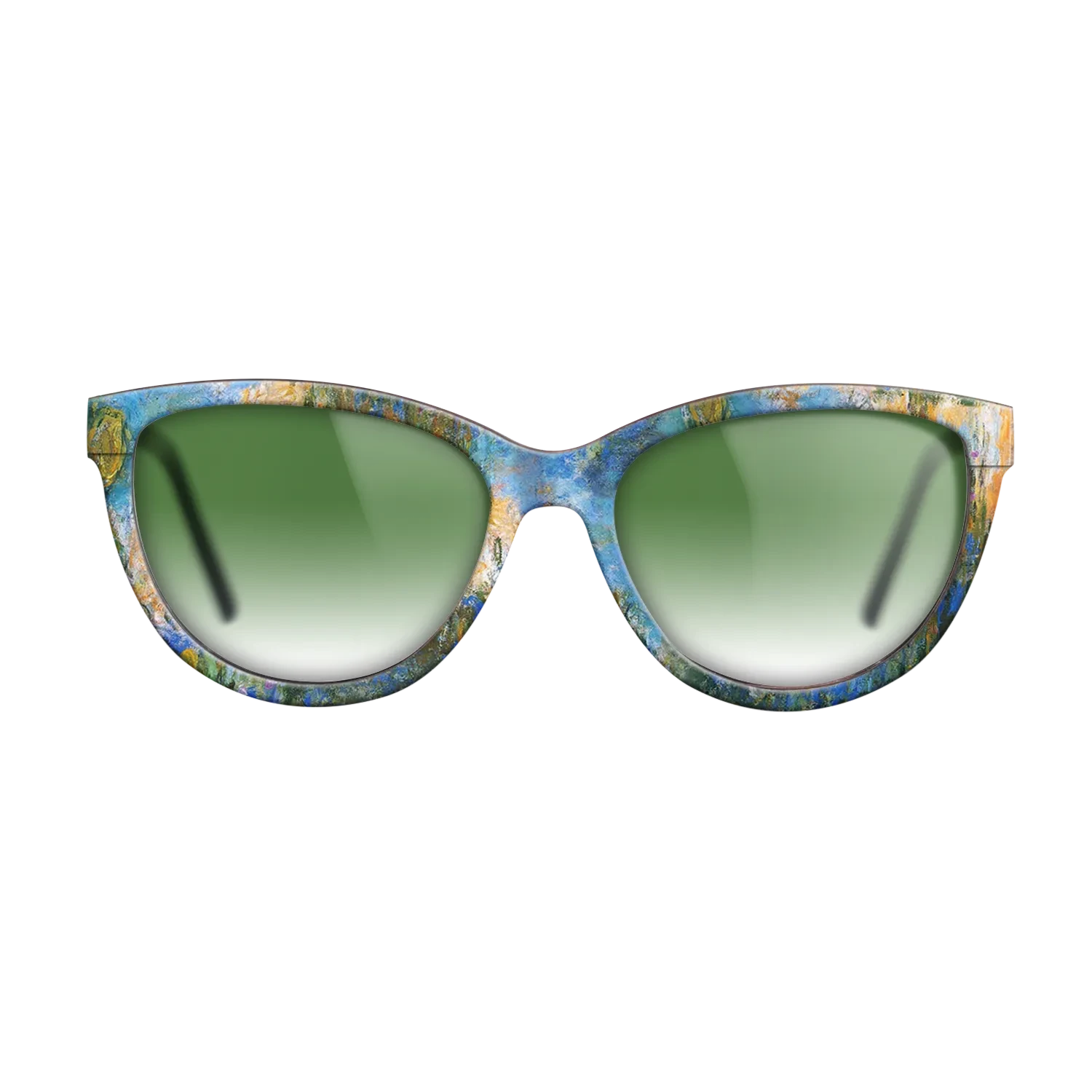 Oil Painting on Straight Grain Walnut: Rococo - Water Lily Pond, 1917 - 1919 - Claude Monet 2 - The Maiden - Cat - 1393 - SIRIS wood optic