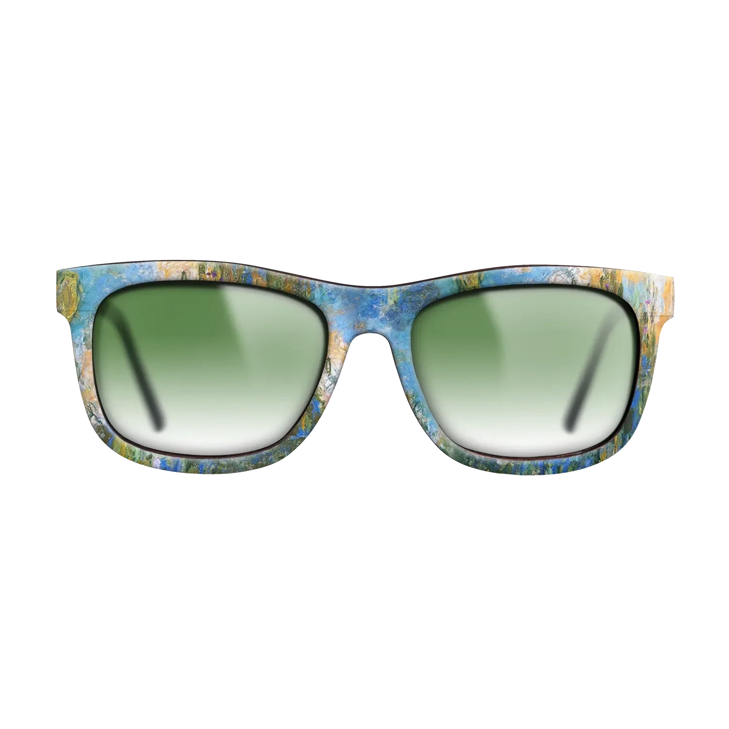 Oil Painting on Straight Grain Walnut: Rococo - Water Lily Pond, 1917 - 1919 - Claude Monet 2 - The Hero - Square - 1393 - SIRIS wood optic