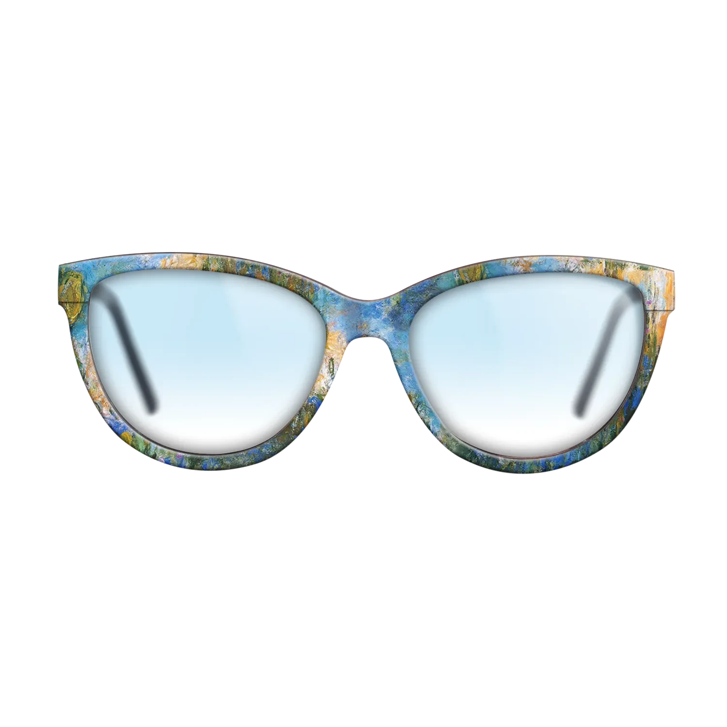 Oil Painting on Straight Grain Walnut: Rococo - Water Lily Pond, 1917 - 1919 - Claude Monet 2 - The Maiden - Cat - 1393 - SIRIS wood optic