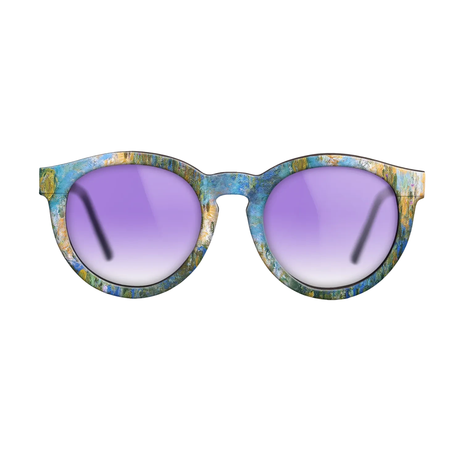 Oil Painting on Straight Grain Walnut: Rococo - Water Lily Pond, 1917 - 1919 - Claude Monet 2 - The Rebel - Round - 1393 - SIRIS wood optic