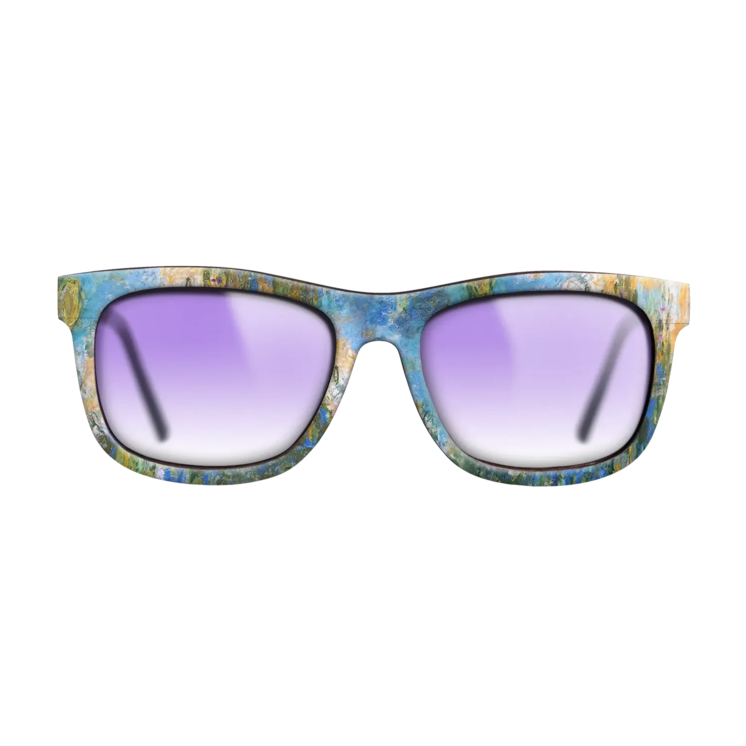 Oil Painting on Straight Grain Walnut: Rococo - Water Lily Pond, 1917 - 1919 - Claude Monet 2 - The Hero - Square - 1393 - SIRIS wood optic