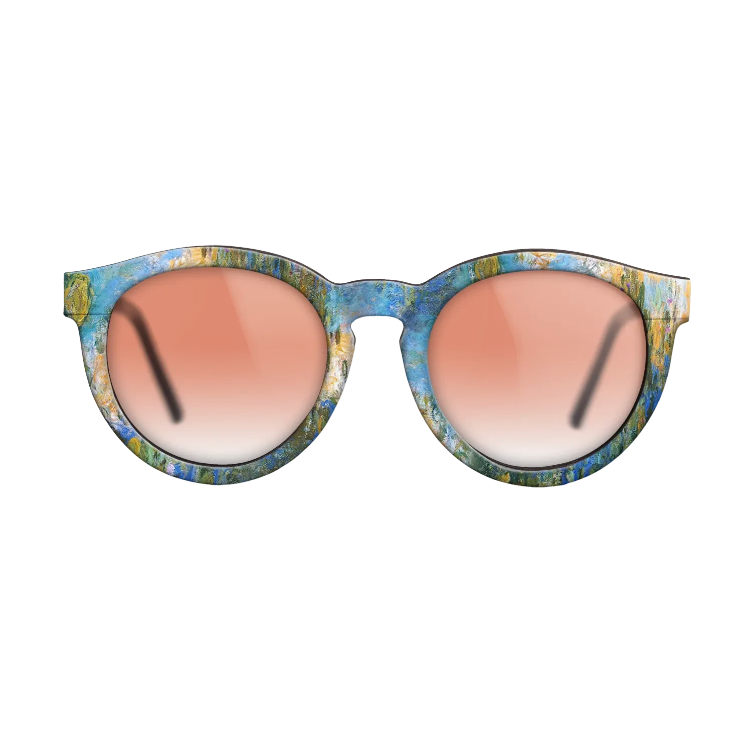 Oil Painting on Straight Grain Walnut: Rococo - Water Lily Pond, 1917 - 1919 - Claude Monet 2 - The Rebel - Round - 1393 - SIRIS wood optic