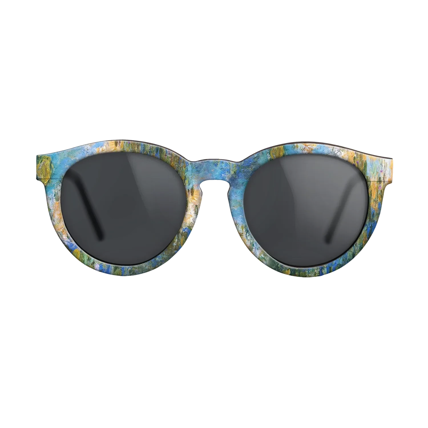 Oil Painting on Straight Grain Walnut: Rococo - Water Lily Pond, 1917 - 1919 - Claude Monet 2 - The Rebel - Round - 1393 - SIRIS wood optic