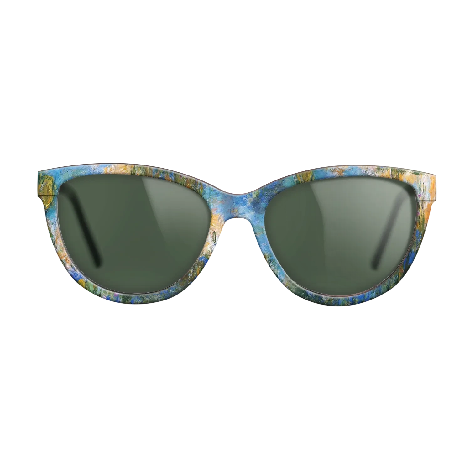 Oil Painting on Straight Grain Walnut: Rococo - Water Lily Pond, 1917 - 1919 - Claude Monet 2 - The Maiden - Cat - 1393 - SIRIS wood optic