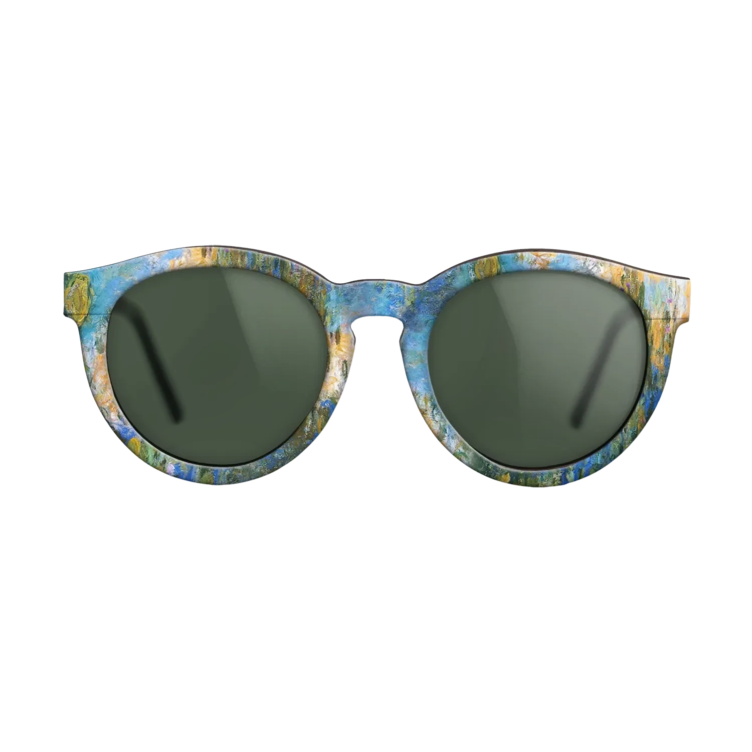 Oil Painting on Straight Grain Walnut: Rococo - Water Lily Pond, 1917 - 1919 - Claude Monet 2 - The Rebel - Round - 1393 - SIRIS wood optic