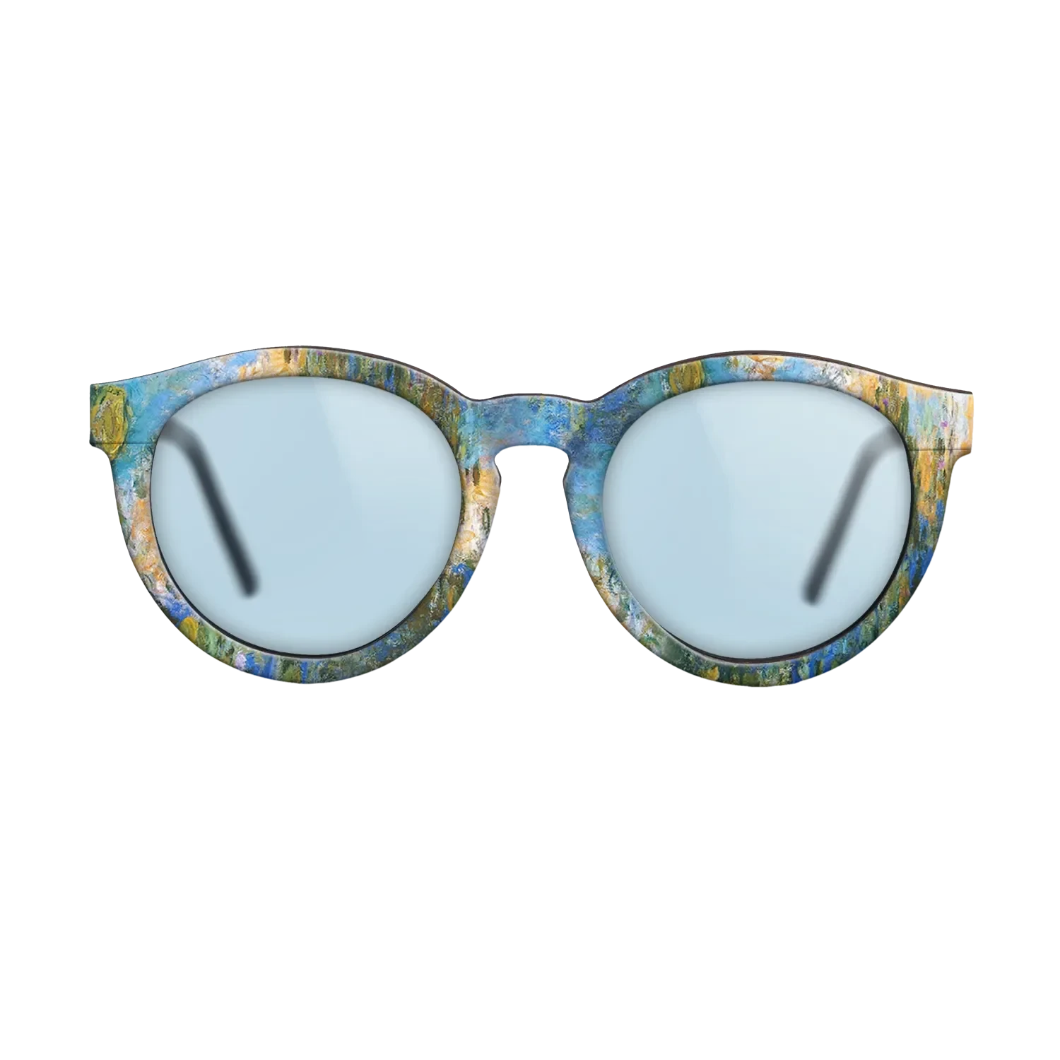 Oil Painting on Straight Grain Walnut: Rococo - Water Lily Pond, 1917 - 1919 - Claude Monet 2 - The Rebel - Round - 1393 - SIRIS wood optic