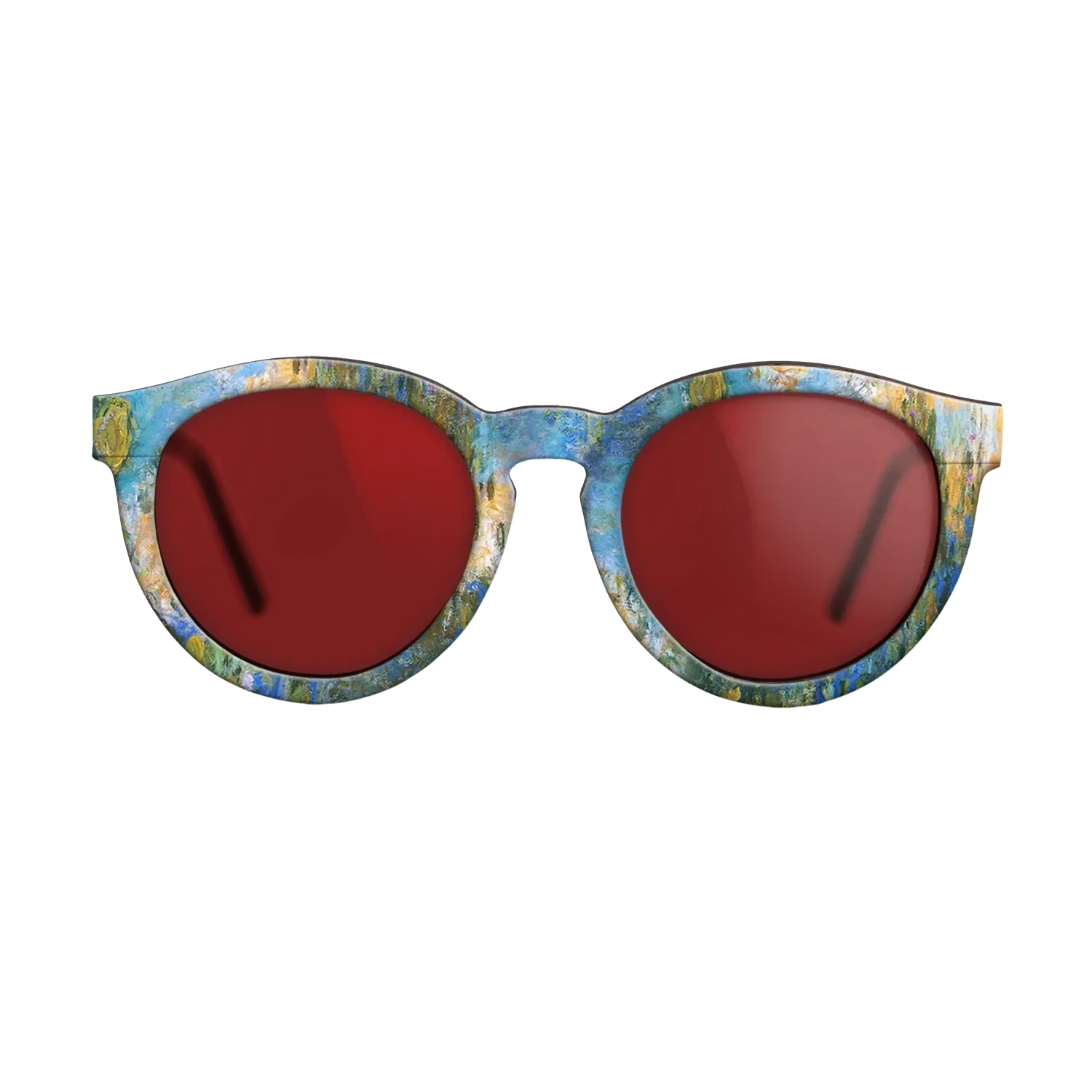 Oil Painting on Straight Grain Walnut: Rococo - Water Lily Pond, 1917 - 1919 - Claude Monet 2 - The Rebel - Round - 1393 - SIRIS wood optic