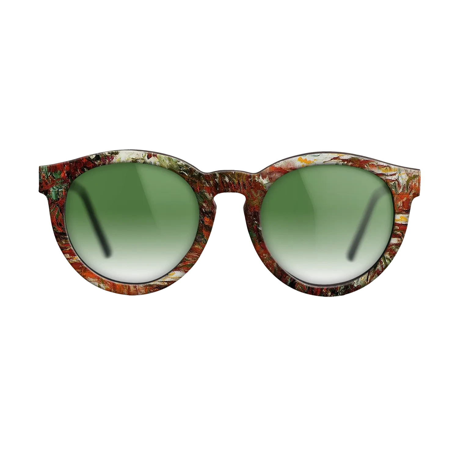 Oil Painting on Straight Grain Walnut: Rococo - Water Lily Pond, 1918 - 1919 - Claude Monet - The Rebel - Round - 1111 - SIRIS wood optic