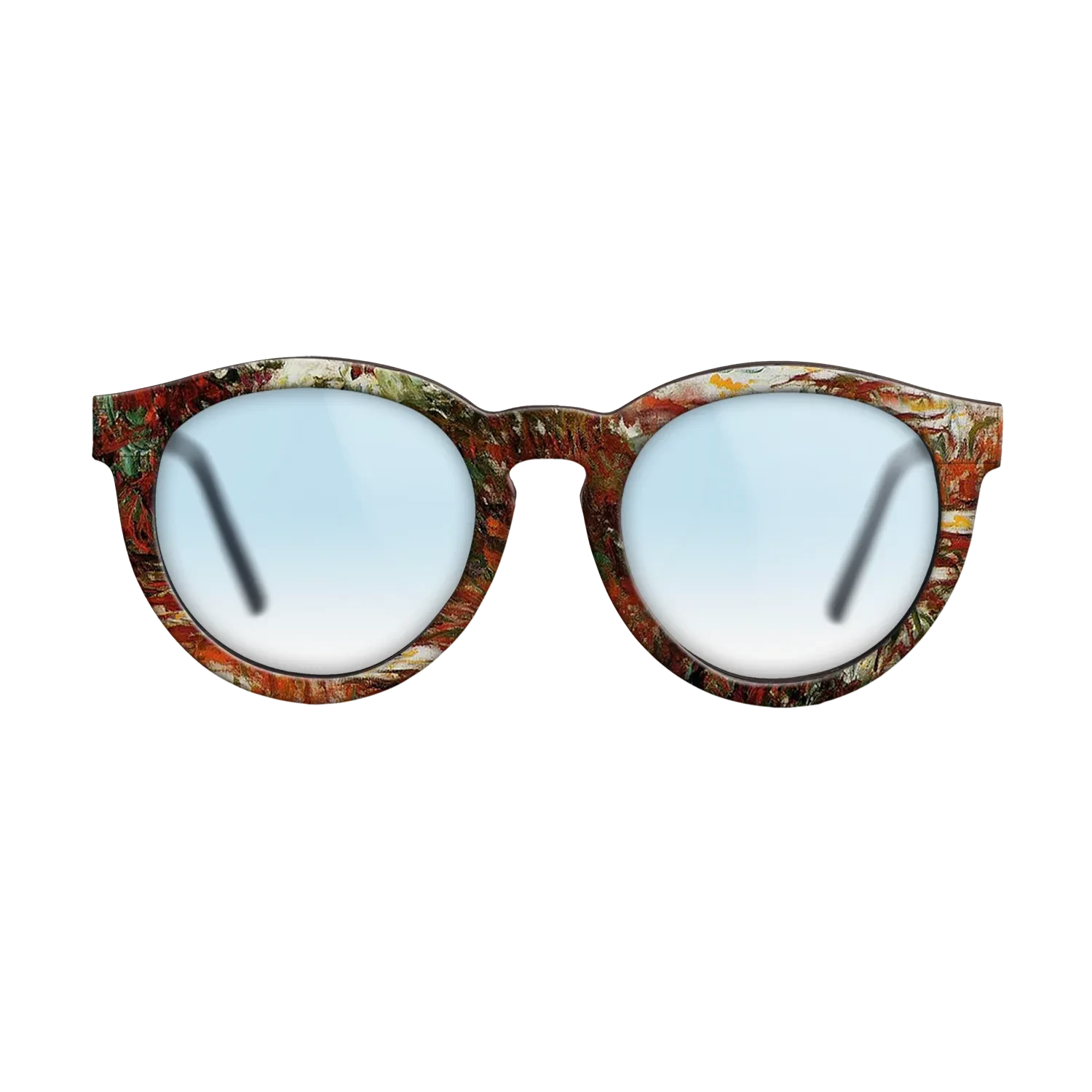 Oil Painting on Straight Grain Walnut: Rococo - Water Lily Pond, 1918 - 1919 - Claude Monet - The Rebel - Round - 1111 - SIRIS wood optic