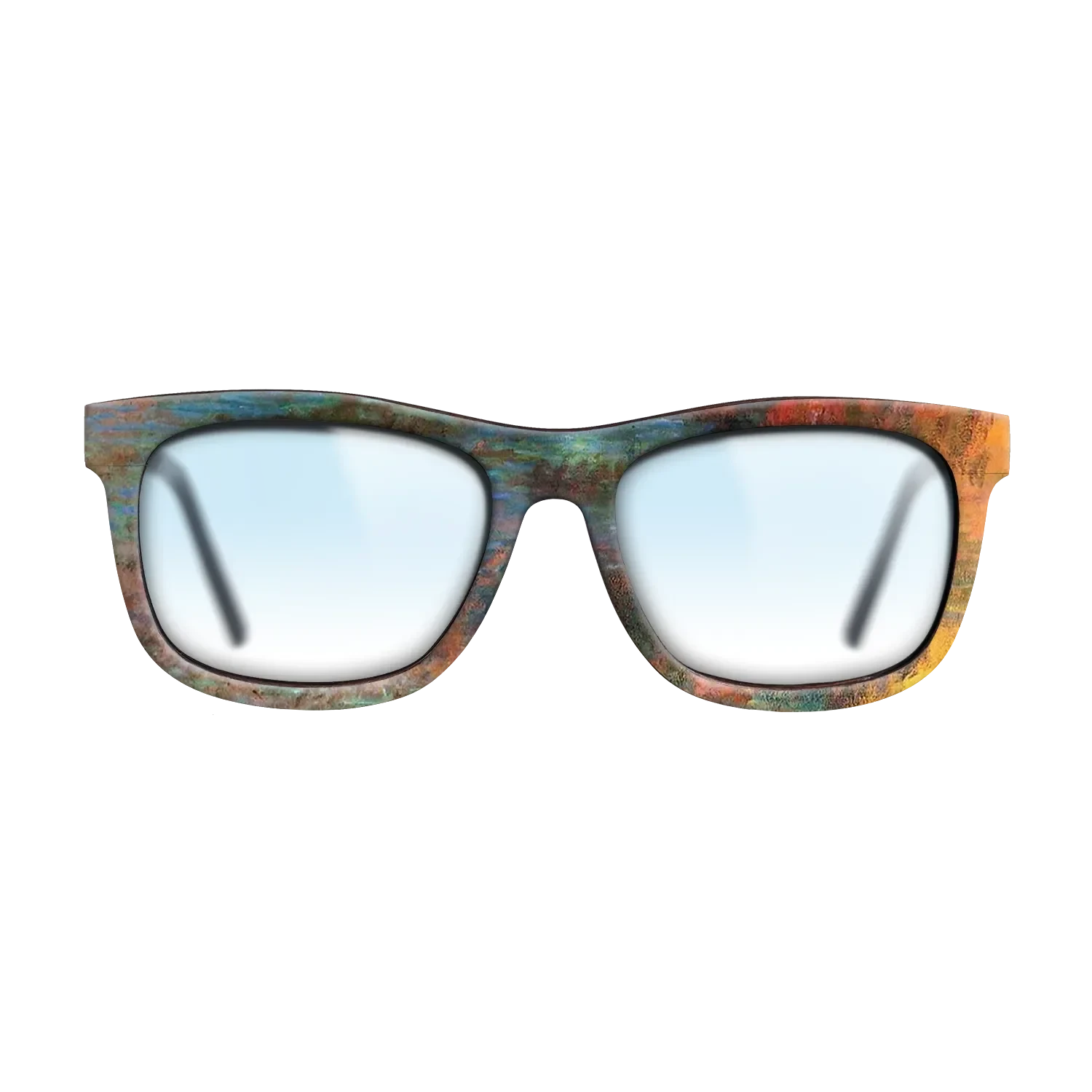 Oil Painting on Straight Grain Walnut: Rococo - Water Lily Pond, Evening (left panel), 1920 - 1926 - Claude Monet - The Hero - Square - 1438 - SIRIS wood optic