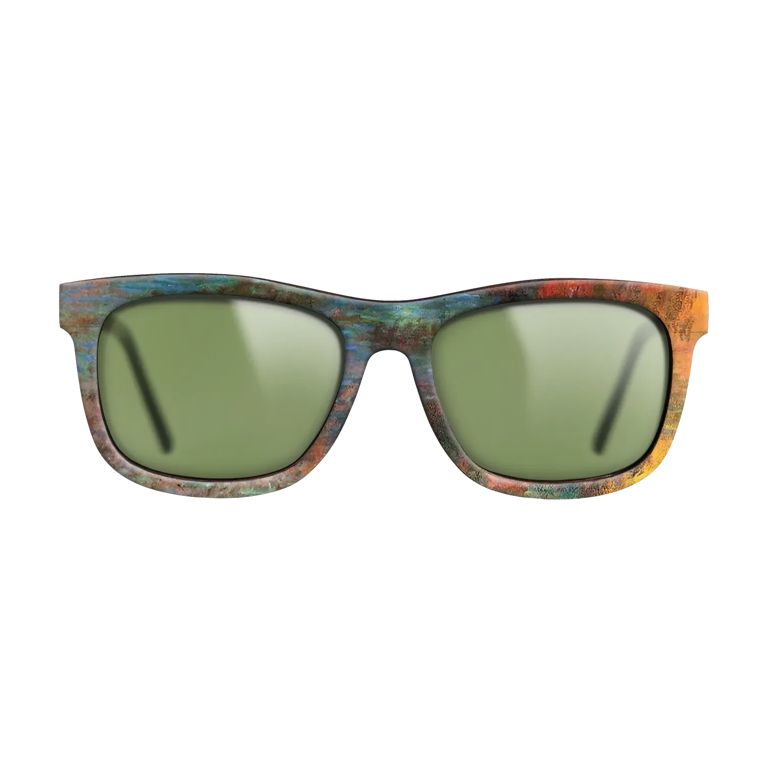 Oil Painting on Straight Grain Walnut: Rococo - Water Lily Pond, Evening (left panel), 1920 - 1926 - Claude Monet - The Hero - Square - 1438 - SIRIS wood optic