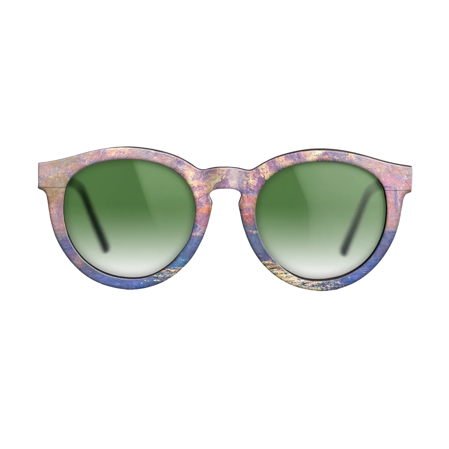 Oil Painting on Straight Grain Walnut: Rococo - Waterloo Bridge, Sunlight Effect, 1903 - Claude Monet - The Rebel - Round - 1731 - SIRIS wood optic