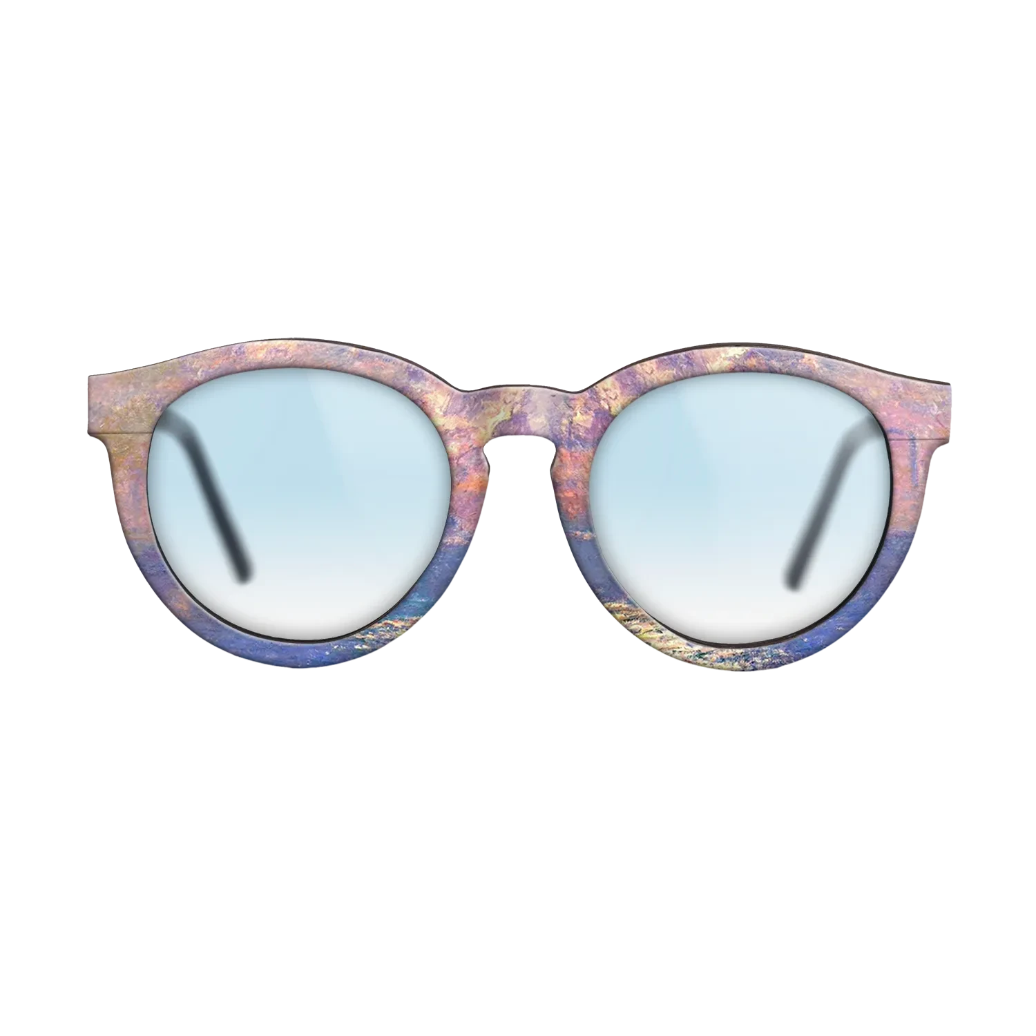 Oil Painting on Straight Grain Walnut: Rococo - Waterloo Bridge, Sunlight Effect, 1903 - Claude Monet - The Rebel - Round - 1731 - SIRIS wood optic