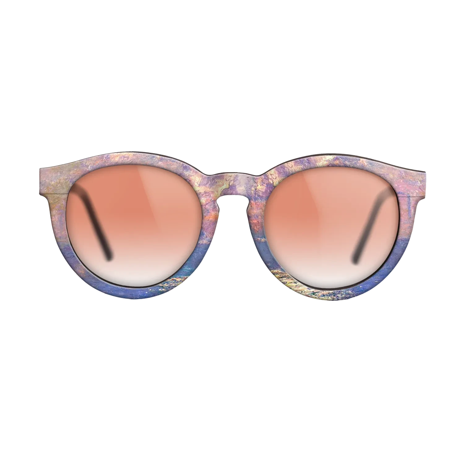 Oil Painting on Straight Grain Walnut: Rococo - Waterloo Bridge, Sunlight Effect, 1903 - Claude Monet - The Rebel - Round - 1731 - SIRIS wood optic