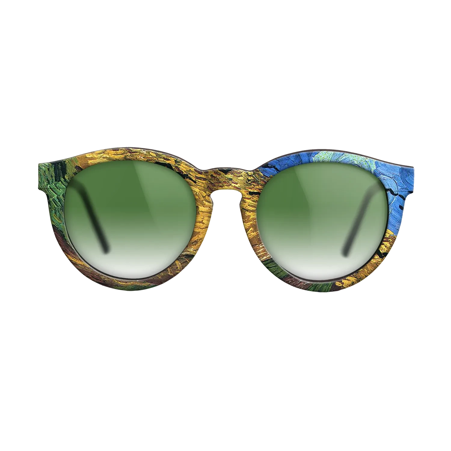 Oil Painting on Straight Grain Walnut: Rococo - Wheatfield with Crows Vincent van Gogh - The Rebel - Round - 1746 - SIRIS wood optic