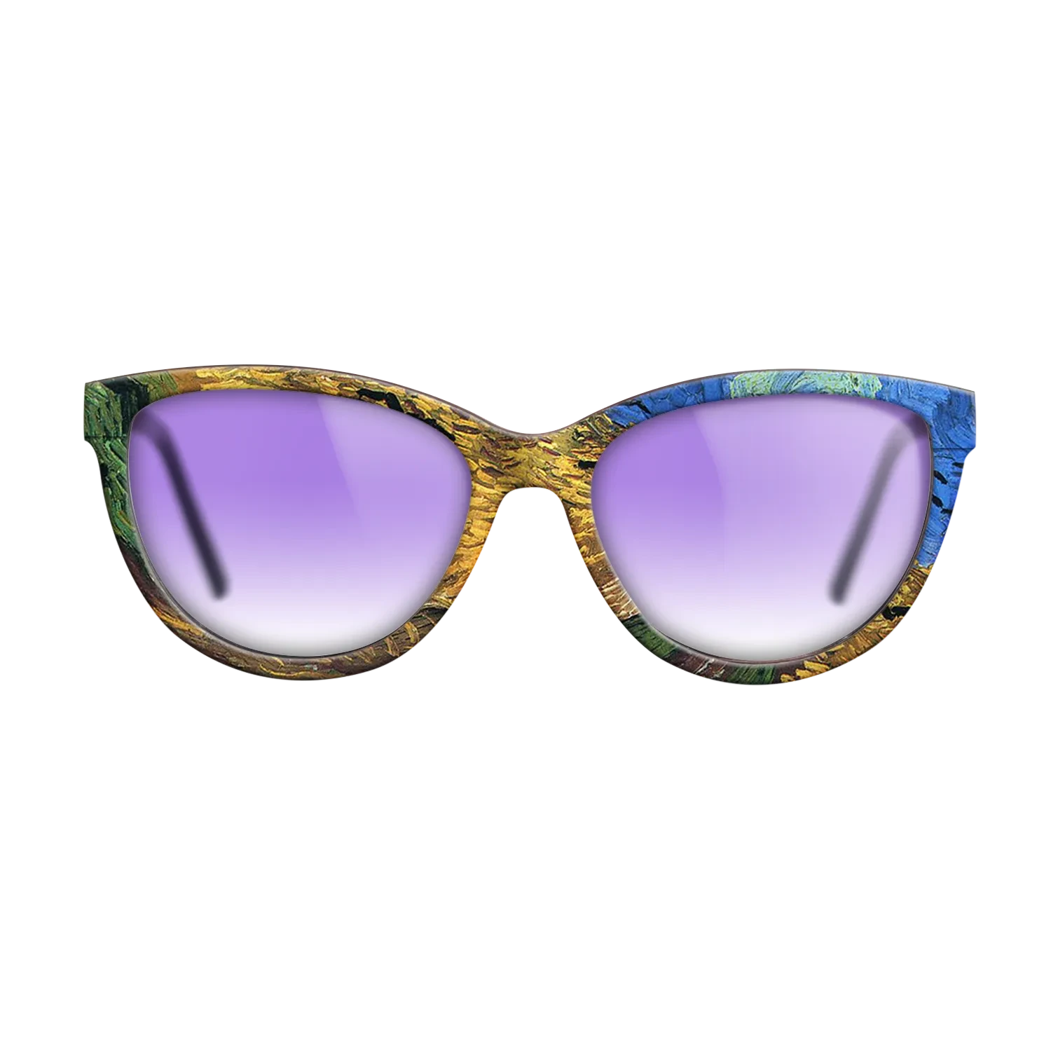 Oil Painting on Straight Grain Walnut: Rococo - Wheatfield with Crows Vincent van Gogh - The Maiden - Cat - 1746 - SIRIS wood optic