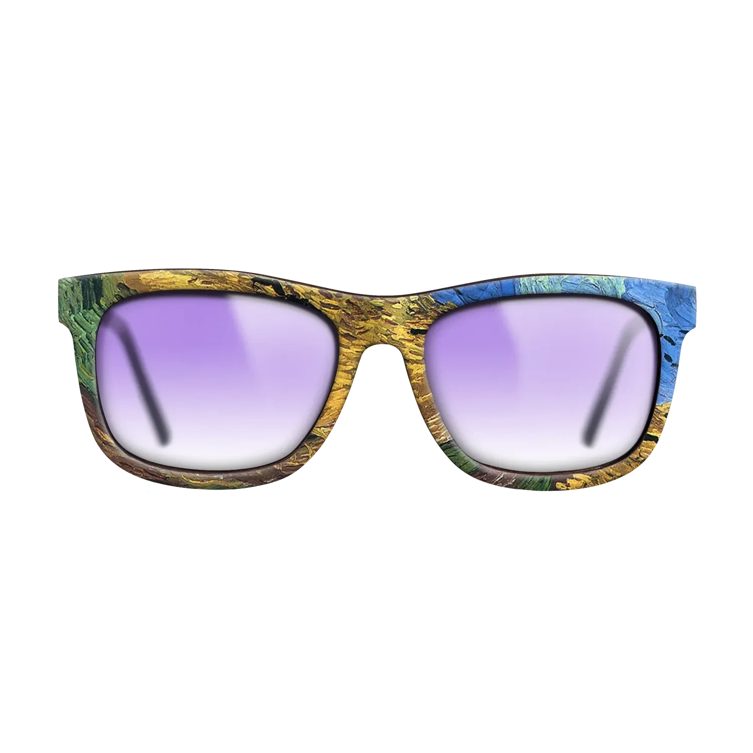 Oil Painting on Straight Grain Walnut: Rococo - Wheatfield with Crows Vincent van Gogh - The Hero - Square - 1746 - SIRIS wood optic