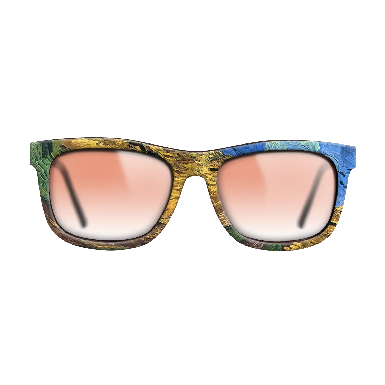 Oil Painting on Straight Grain Walnut: Rococo - Wheatfield with Crows Vincent van Gogh - The Hero - Square - 1746 - SIRIS wood optic