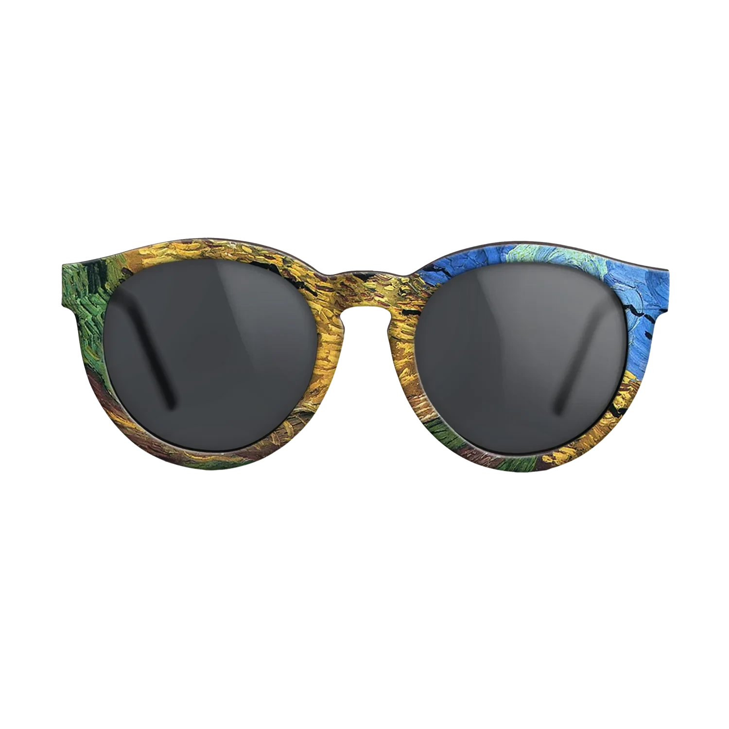 Oil Painting on Straight Grain Walnut: Rococo - Wheatfield with Crows Vincent van Gogh - The Rebel - Round - 1746 - SIRIS wood optic