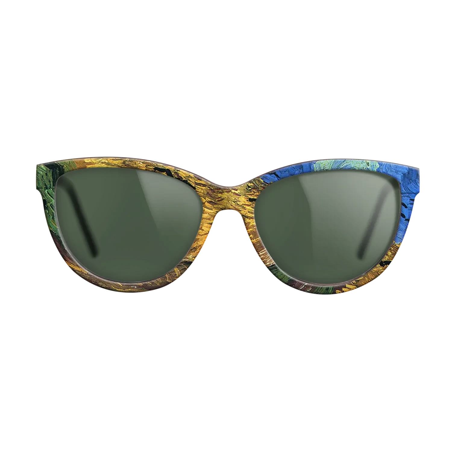 Oil Painting on Straight Grain Walnut: Rococo - Wheatfield with Crows Vincent van Gogh - The Maiden - Cat - 1746 - SIRIS wood optic