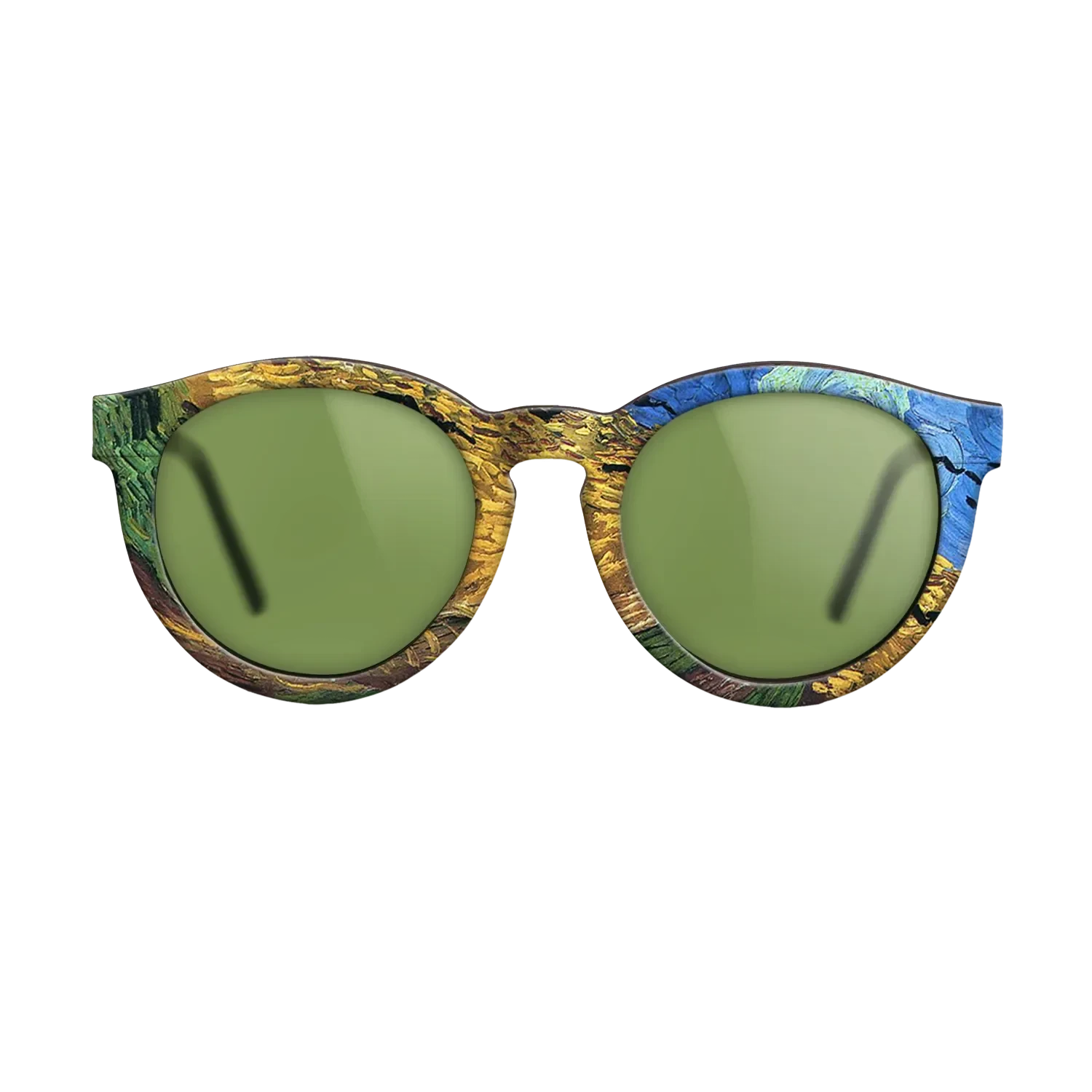 Oil Painting on Straight Grain Walnut: Rococo - Wheatfield with Crows Vincent van Gogh - The Rebel - Round - 1746 - SIRIS wood optic