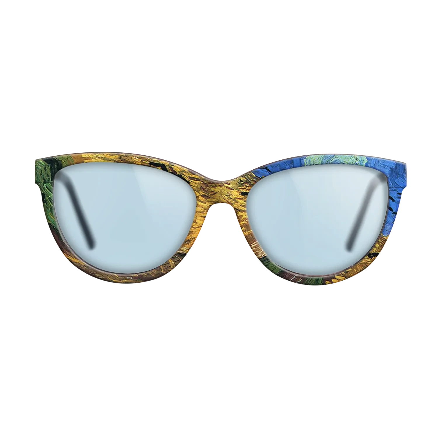 Oil Painting on Straight Grain Walnut: Rococo - Wheatfield with Crows Vincent van Gogh - The Maiden - Cat - 1746 - SIRIS wood optic