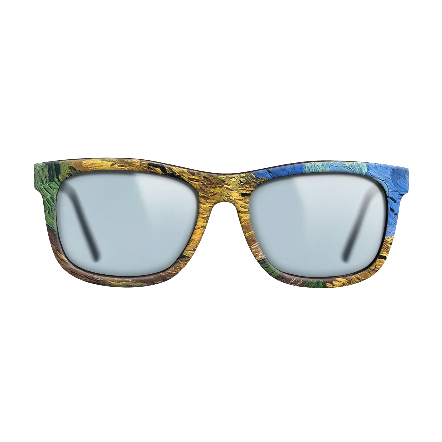 Oil Painting on Straight Grain Walnut: Rococo - Wheatfield with Crows Vincent van Gogh - The Hero - Square - 1746 - SIRIS wood optic