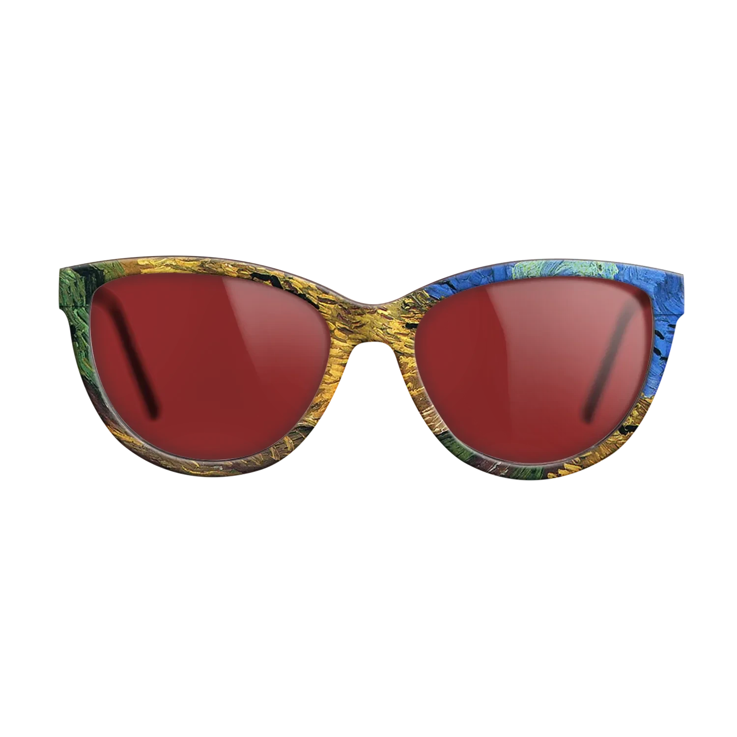 Oil Painting on Straight Grain Walnut: Rococo - Wheatfield with Crows Vincent van Gogh - The Maiden - Cat - 1746 - SIRIS wood optic