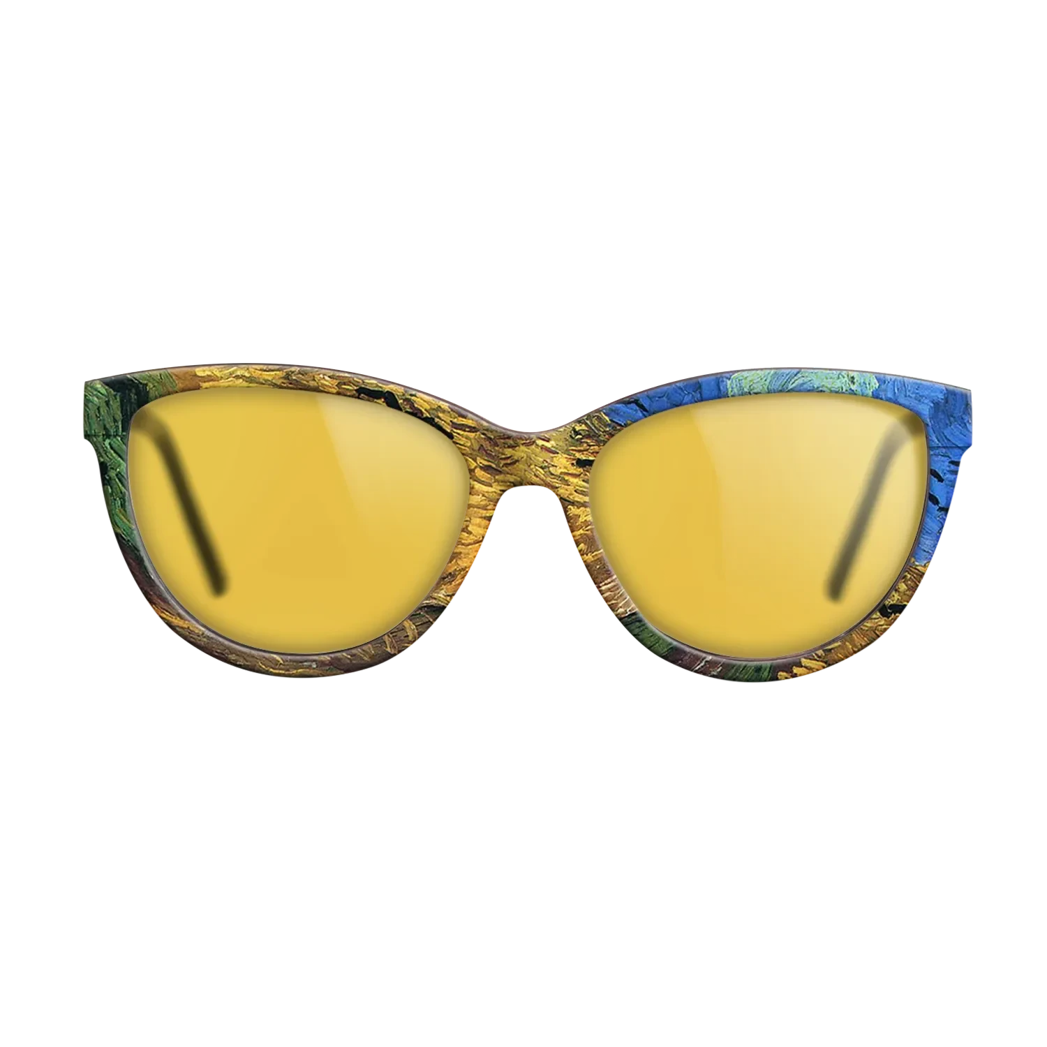 Oil Painting on Straight Grain Walnut: Rococo - Wheatfield with Crows Vincent van Gogh - The Maiden - Cat - 1746 - SIRIS wood optic