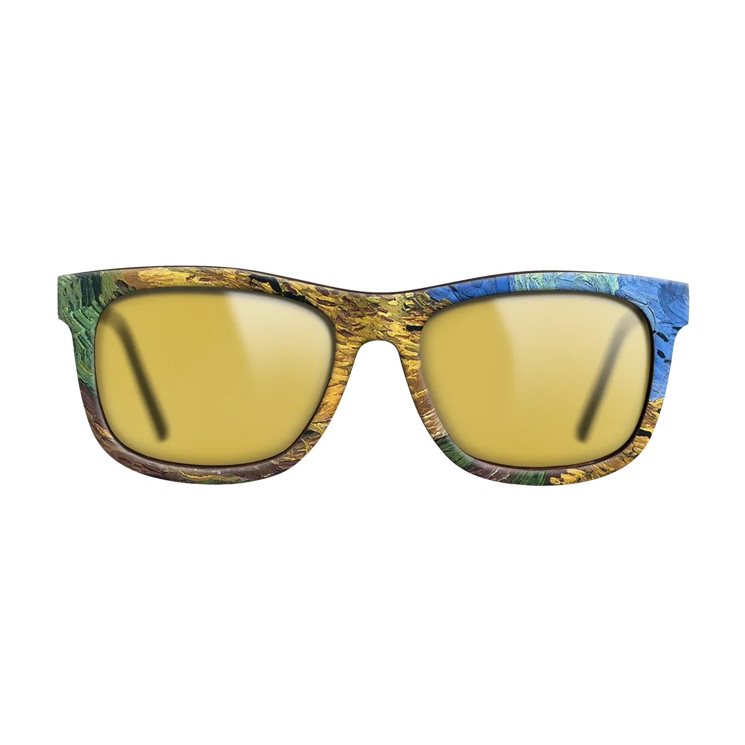 Oil Painting on Straight Grain Walnut: Rococo - Wheatfield with Crows Vincent van Gogh - The Hero - Square - 1746 - SIRIS wood optic