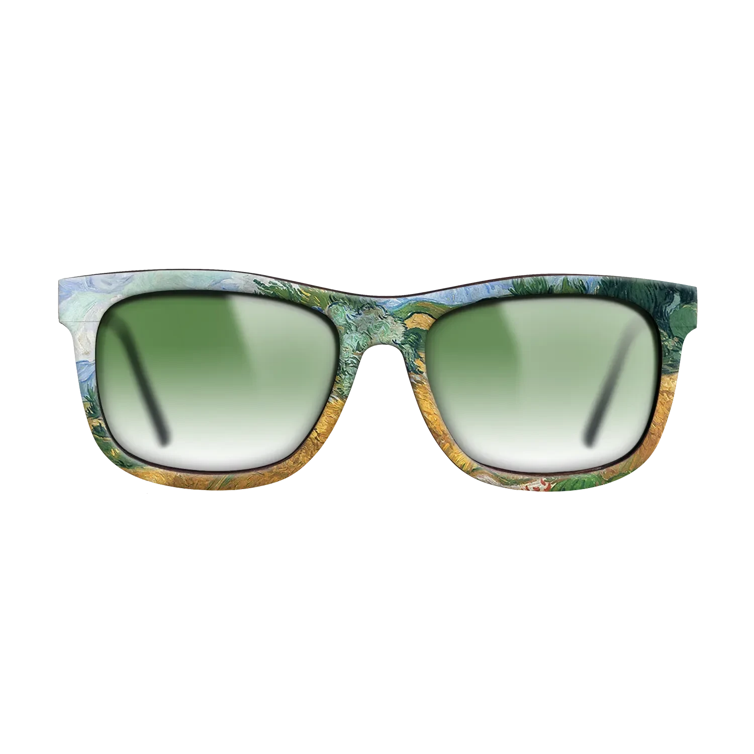 Oil Painting on Straight Grain Walnut: Rococo - Wheatfield with cypress tree, 1889 - Vincent van Gogh - The Hero - Square - 1987 - SIRIS wood optic