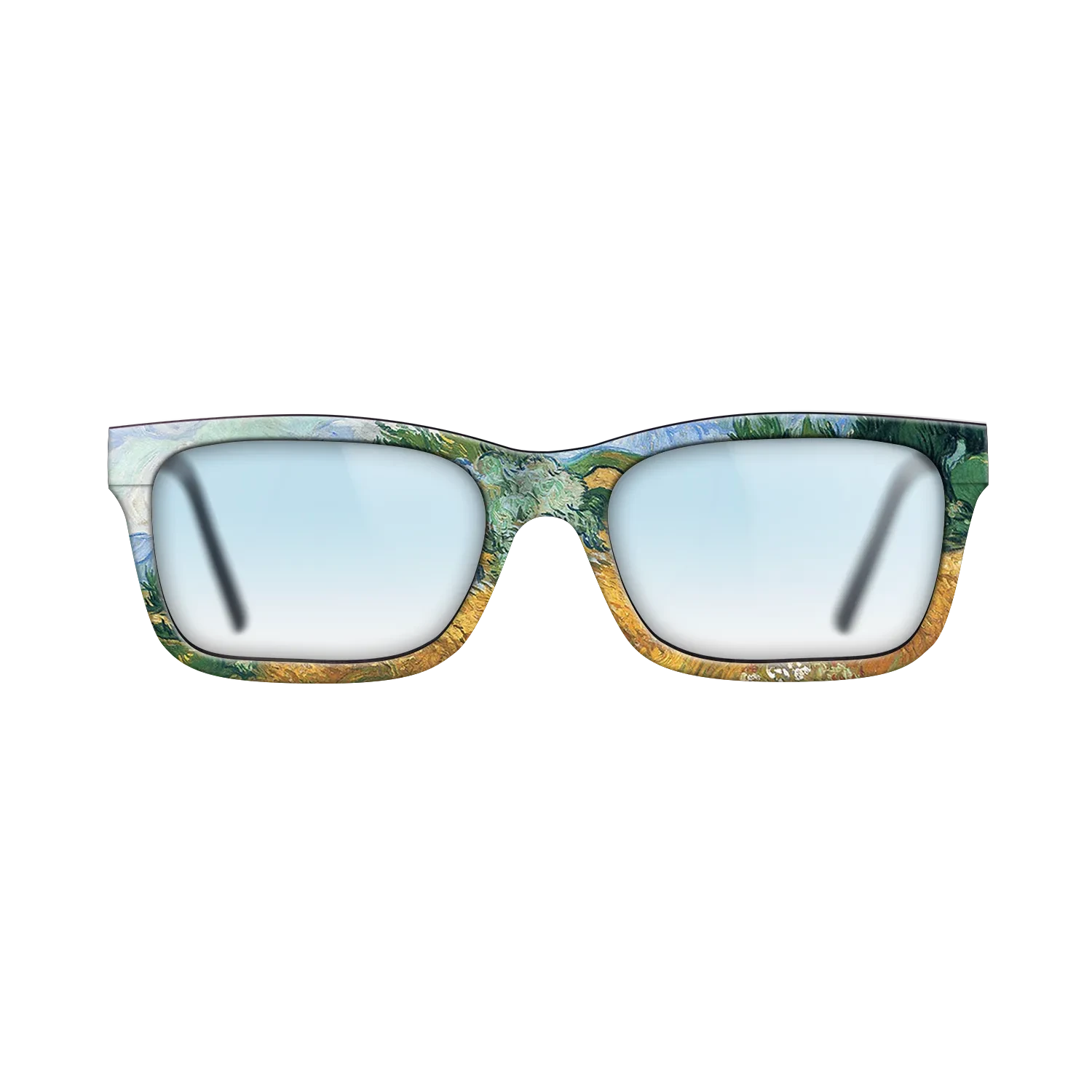 Oil Painting on Straight Grain Walnut: Rococo - Wheatfield with cypress tree, 1889 - Vincent van Gogh - The Sage - Rectangle - 1987 - SIRIS wood optic