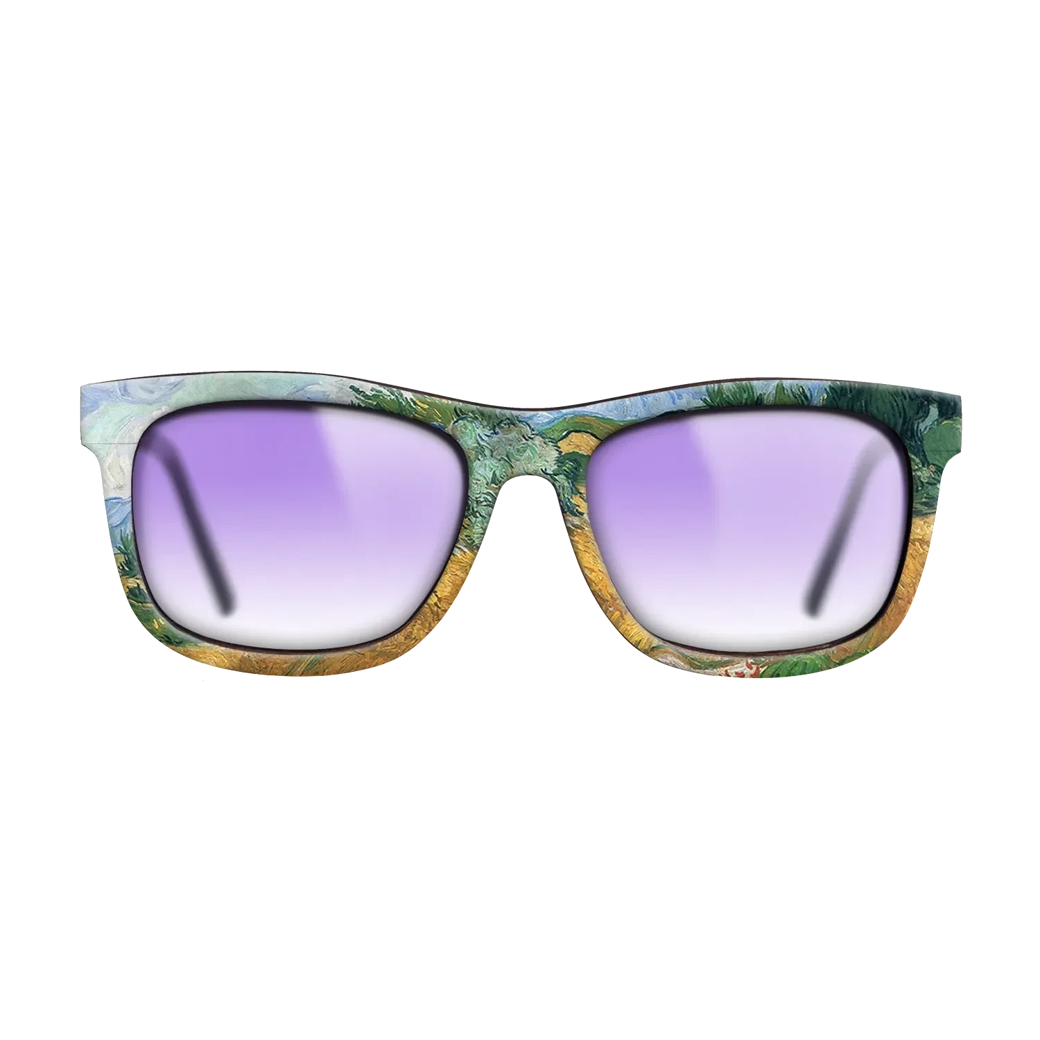 Oil Painting on Straight Grain Walnut: Rococo - Wheatfield with cypress tree, 1889 - Vincent van Gogh - The Hero - Square - 1987 - SIRIS wood optic