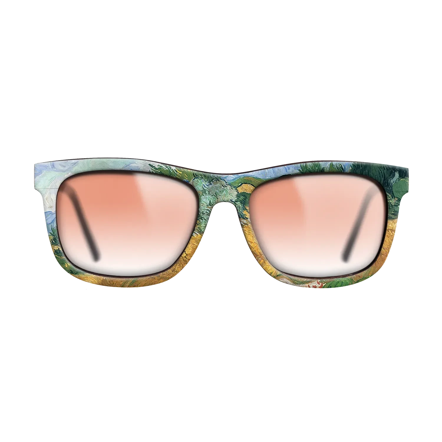 Oil Painting on Straight Grain Walnut: Rococo - Wheatfield with cypress tree, 1889 - Vincent van Gogh - The Hero - Square - 1987 - SIRIS wood optic