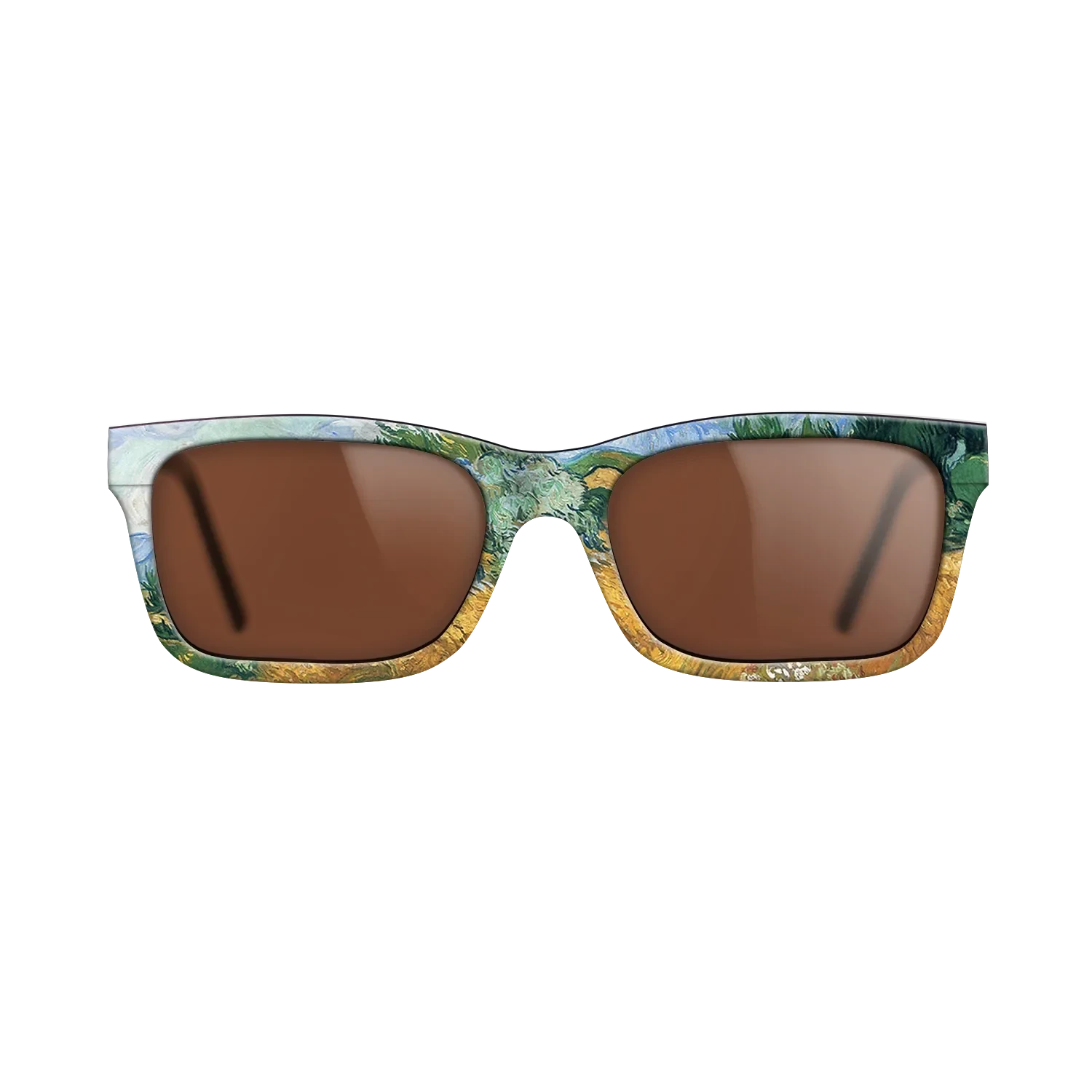 Oil Painting on Straight Grain Walnut: Rococo - Wheatfield with cypress tree, 1889 - Vincent van Gogh - The Sage - Rectangle - 1987 - SIRIS wood optic