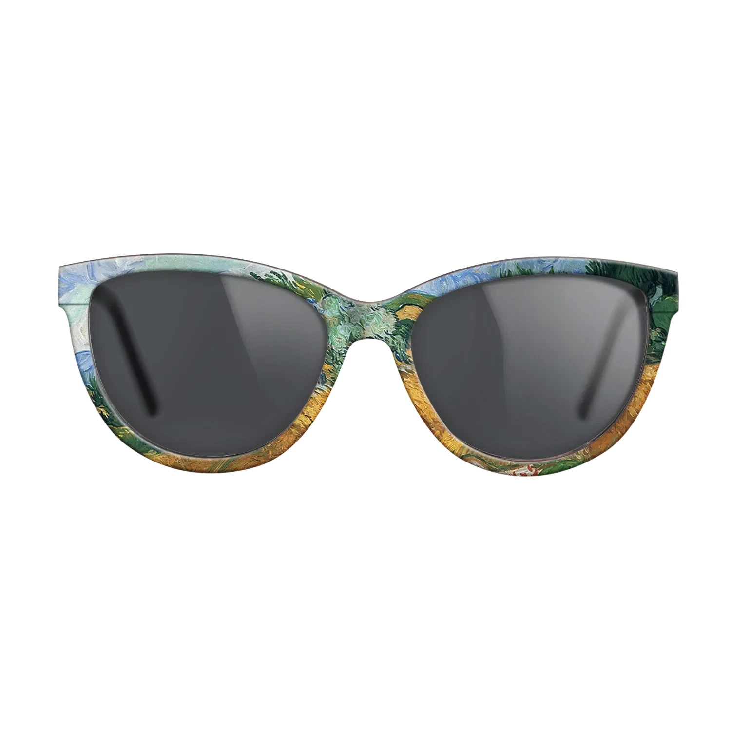 Oil Painting on Straight Grain Walnut: Rococo - Wheatfield with cypress tree, 1889 - Vincent van Gogh - The Maiden - Cat - 1987 - SIRIS wood optic